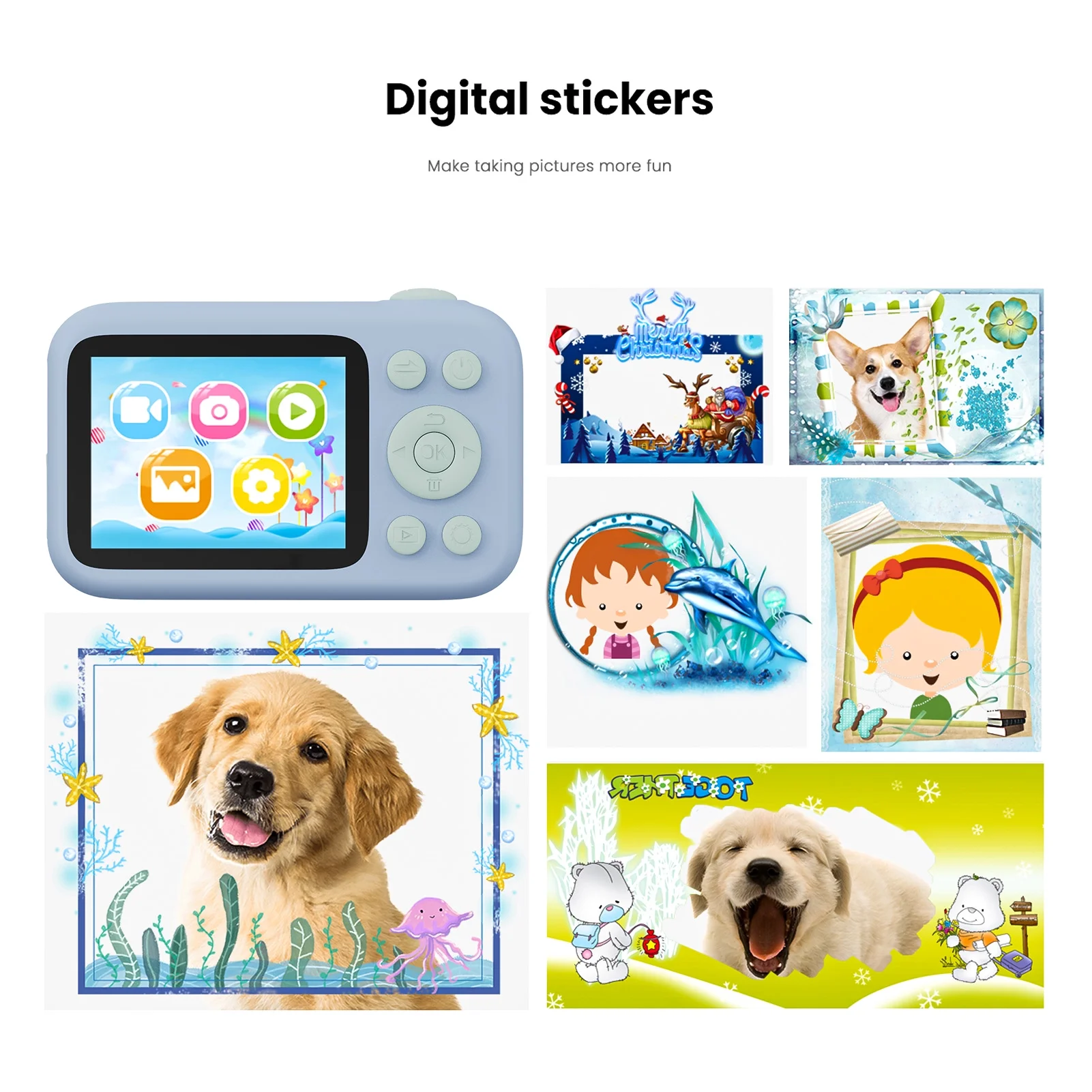 Digital Camera,Lcd Screen Dual Children Video Camera And 2.4-inch Lcd Lenses Birthday Festival 12mpChildren Camera Kids Camera Dual Lenses Birthday 2.4-inch Lcd Screen Funcam+ Dsfen 1080p