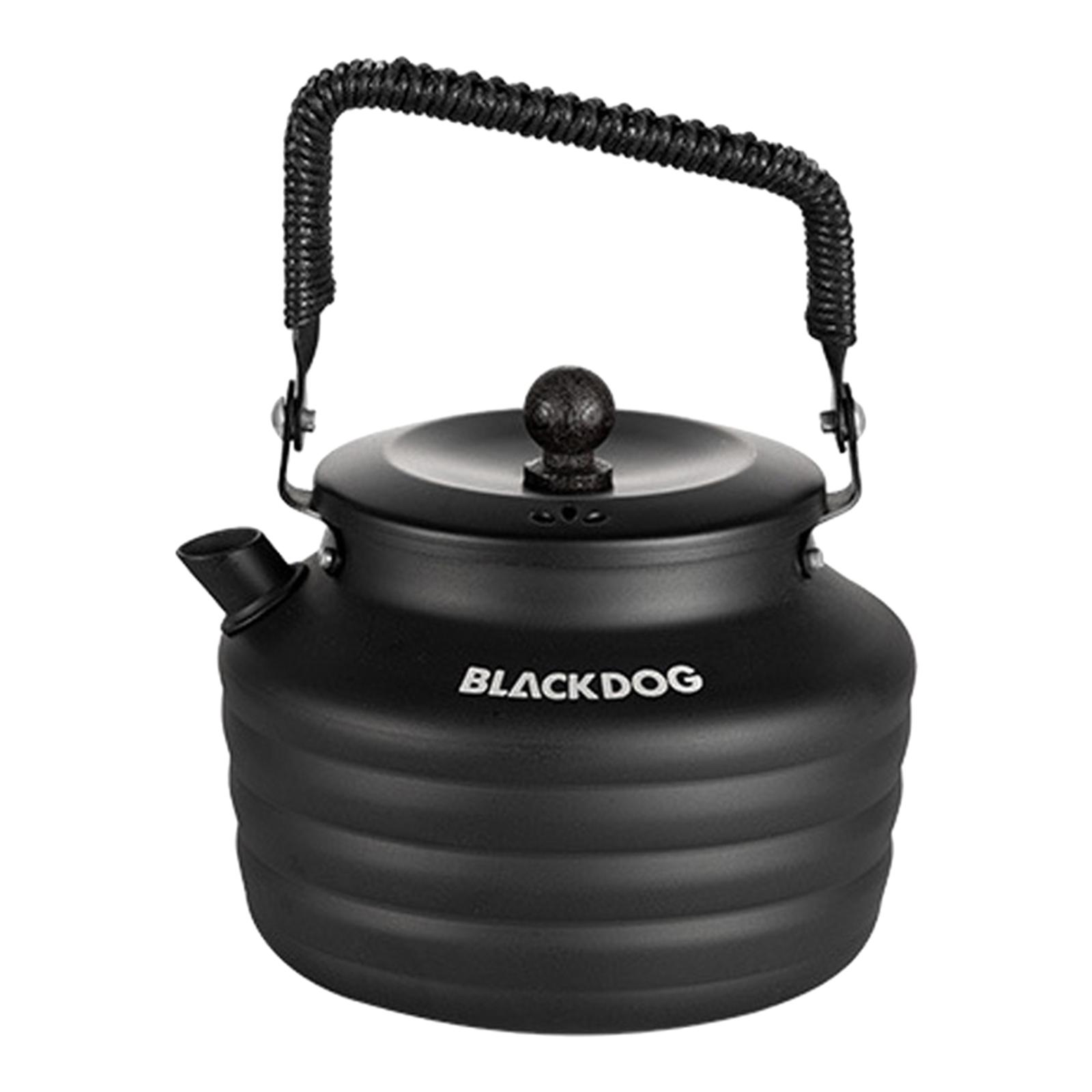Compact Camping Kettle, Teapot Aluminum Alloy Black Lightweight, Cookware for Picnic Hiking Travel Outdoor Backpacking