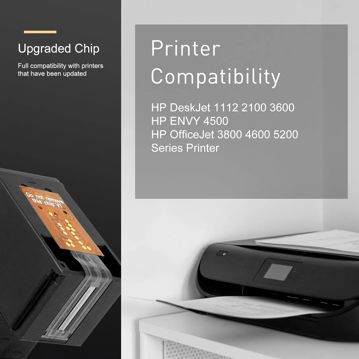 L2KB 63XL Ink Cartridge Combo Pack Compatible for HP Ink 63 HP 63 Ink Works with HP DeskJet 1112 2100 3600 Series, HP