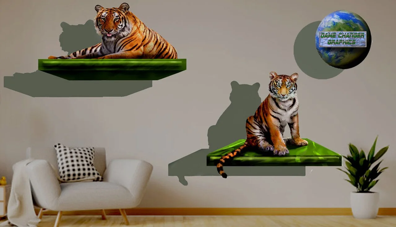 Wall-Ahhh!™  3-D Floating Tiger Wall Decor Decal
