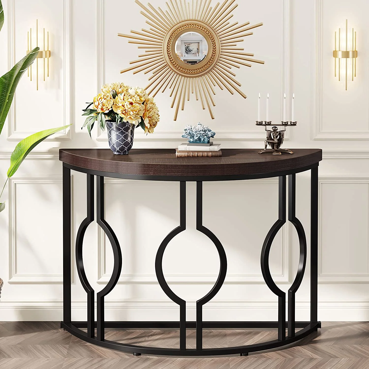Tribesigns Half Moon Console Table, 43