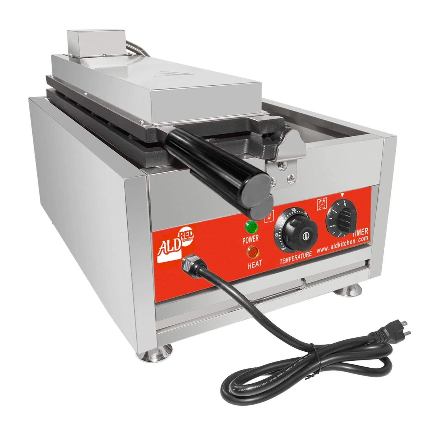 ALDKitchen Taiyaki Machine Commercial | 6 Fish Shaped Waffles | Stainless Steel Taiyaki Maker | 110V