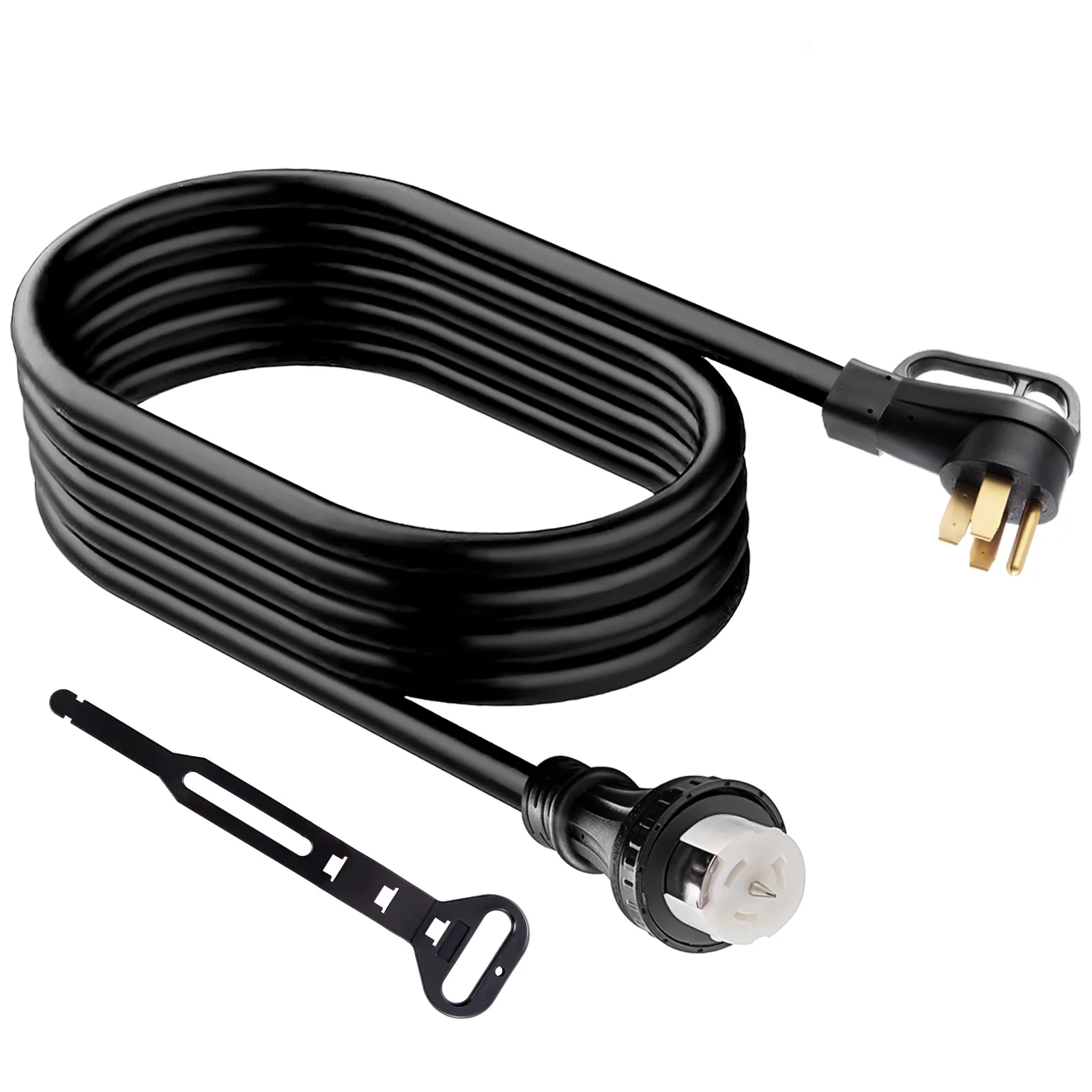 SHZOND 50 Amp Generator Cord and Power Inlet Box, 25Ft Generator Extension Cord,UL Listed Power Cord NEMA14-50P/SS2-50R & CS6364 Twist Lock