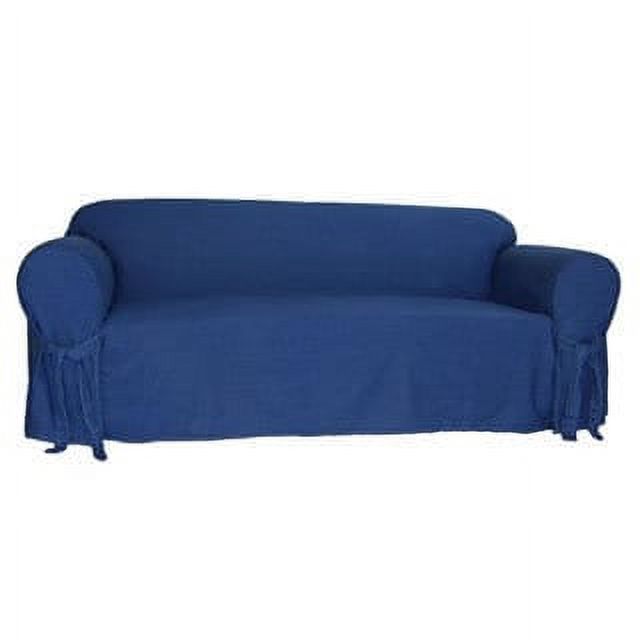 Classic Slipcovers  Blue Denim Cotton 1-Piece Sofa Slipcover - N/A