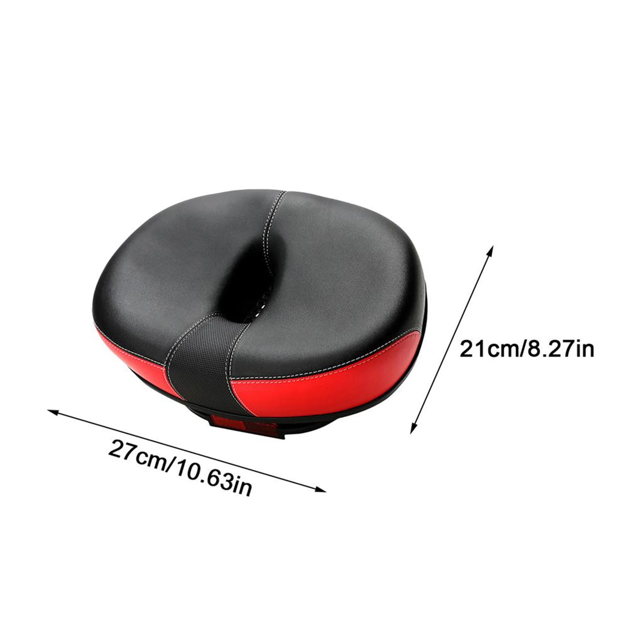 Seyurigaoka PU Leather Bike Saddle, Thickened Big Butt Foam Reflective Tool