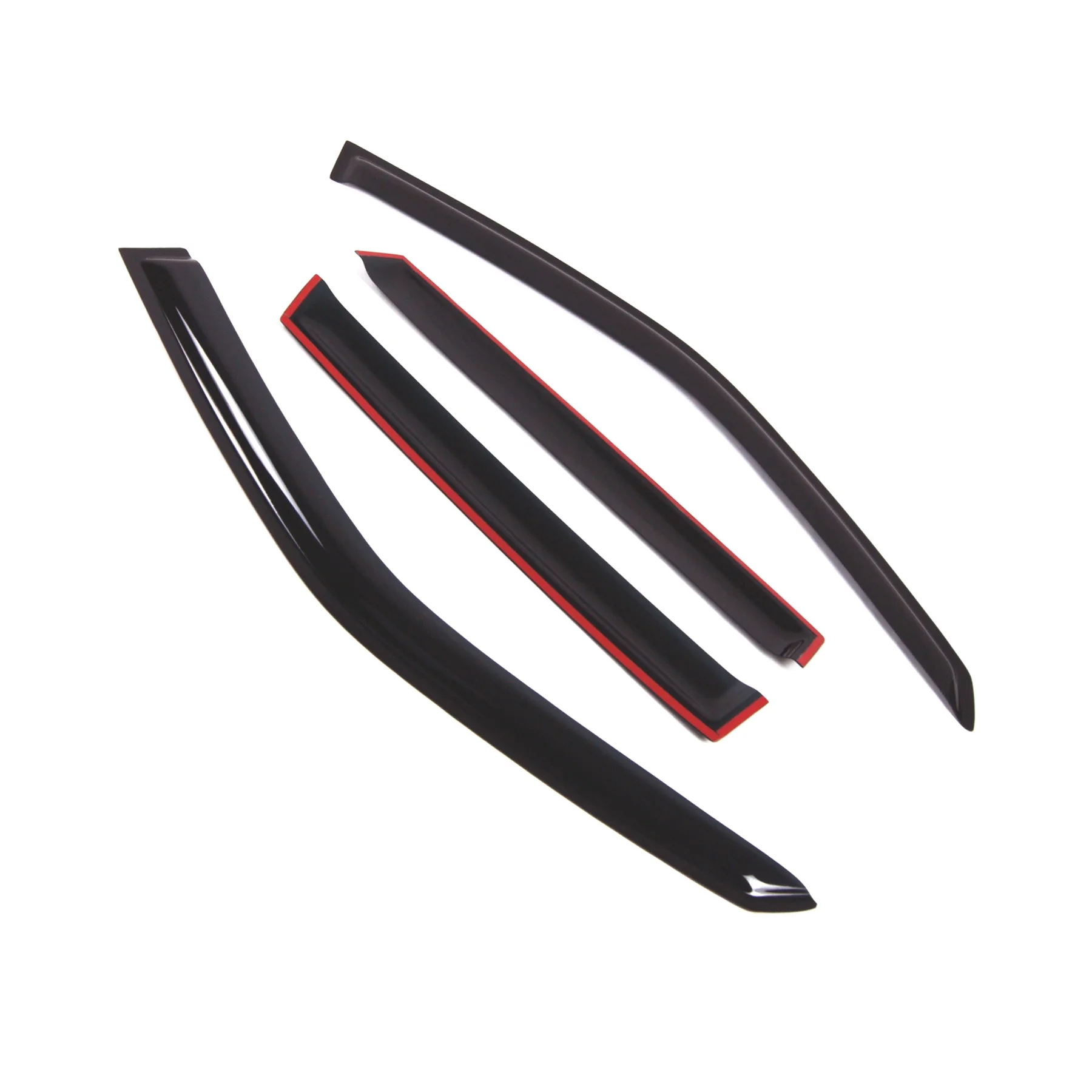 Tuningpros WD2-390 Outside Mount Window Visor Deflector Rain Guard Dark Smoke 4 Pcs Set For 2009-2013 Subaru Forester