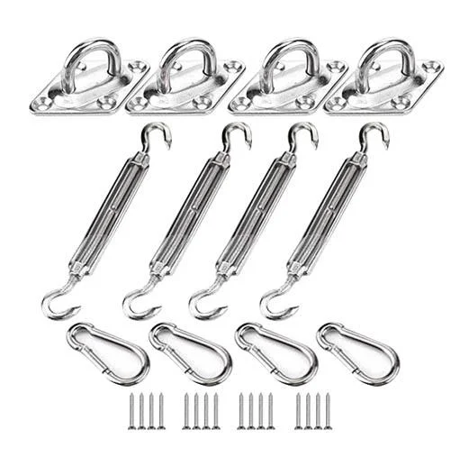 Upgrade Shade Sail Awning Install Attachment Set Stainless Steel Fixed easy to hook to Install Rustproof Durable Outdoor Hiking , M5