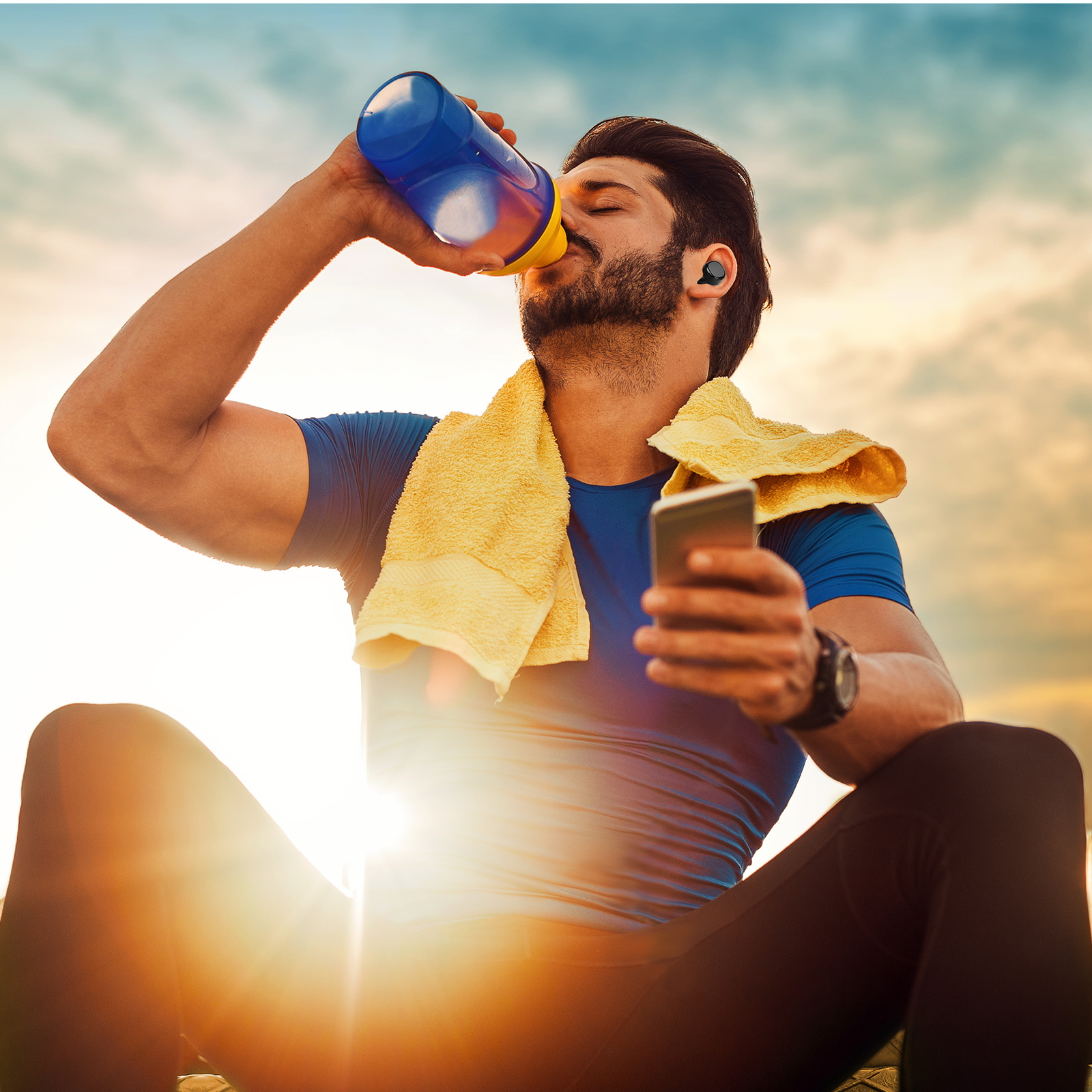 UrbanX X7 Sports True Wireless Earbuds 5.0 IPX5 Waterproof Touch Control Earbuds with Mic Earphones in-Ear Deep Bass Built-in Mic Bluetooth Headphones For Micromax Bharat 5 Pro - Black