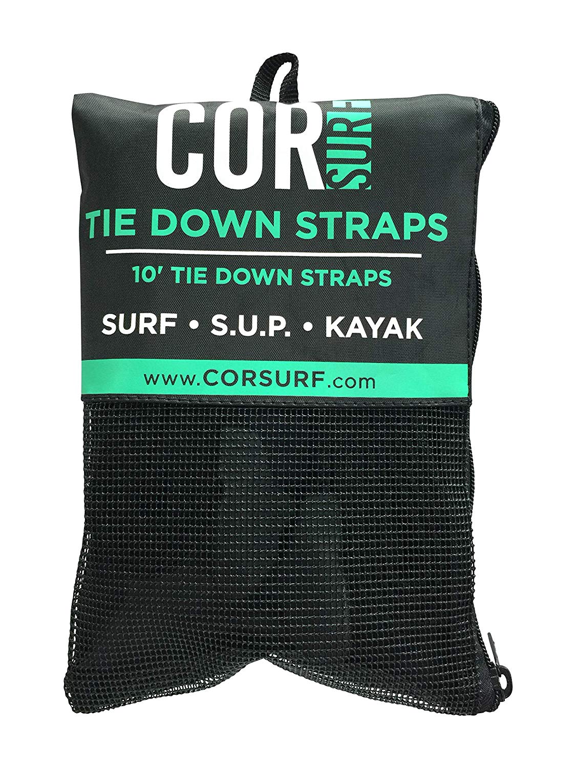 COR Surf Tie Down Straps Silicon - Surfboard Kayak and Canoes SUP Surf Roof Rack (9 Feet)