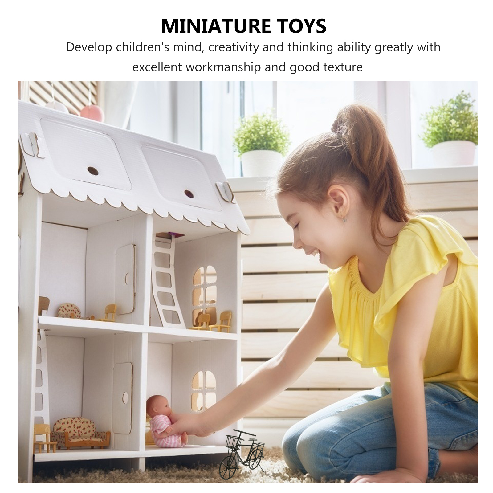 Metal Bike Vintage Decorations Mini Kids Educational Toys Finger Miniature Dollhouse