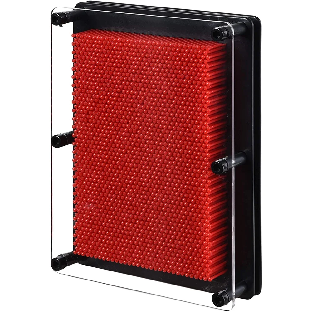 EASTIN 5 X 3.8 inch(Red) 3-Dimensional Pin Sculpture- Children & Adults - Classic Pin Art Toy Sculptures - Made of Plastic and Metal.for Sculptures, Children & Adults Learning Gift