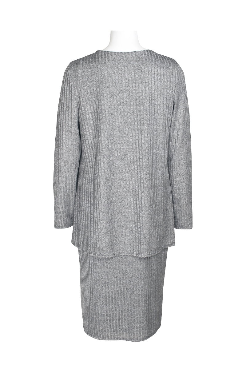 R&M Richards Women's Mock Jacket Dress, Grey, 12