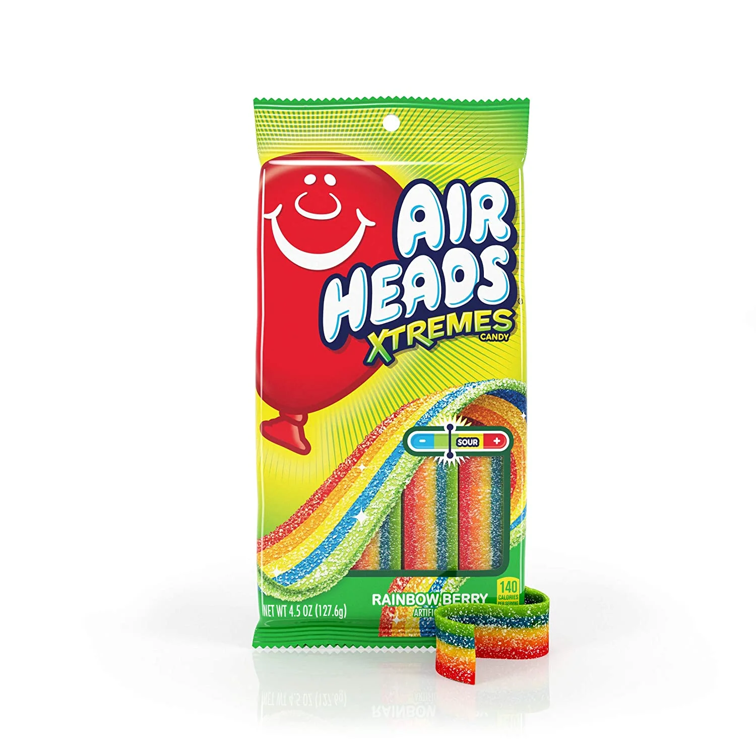 Airheads Xtremes Sweetly Sour Candy Belts, Rainbow Berry, Halloween Candy, Bulk, 4.5 Ounce (Bulk Pack of 12)