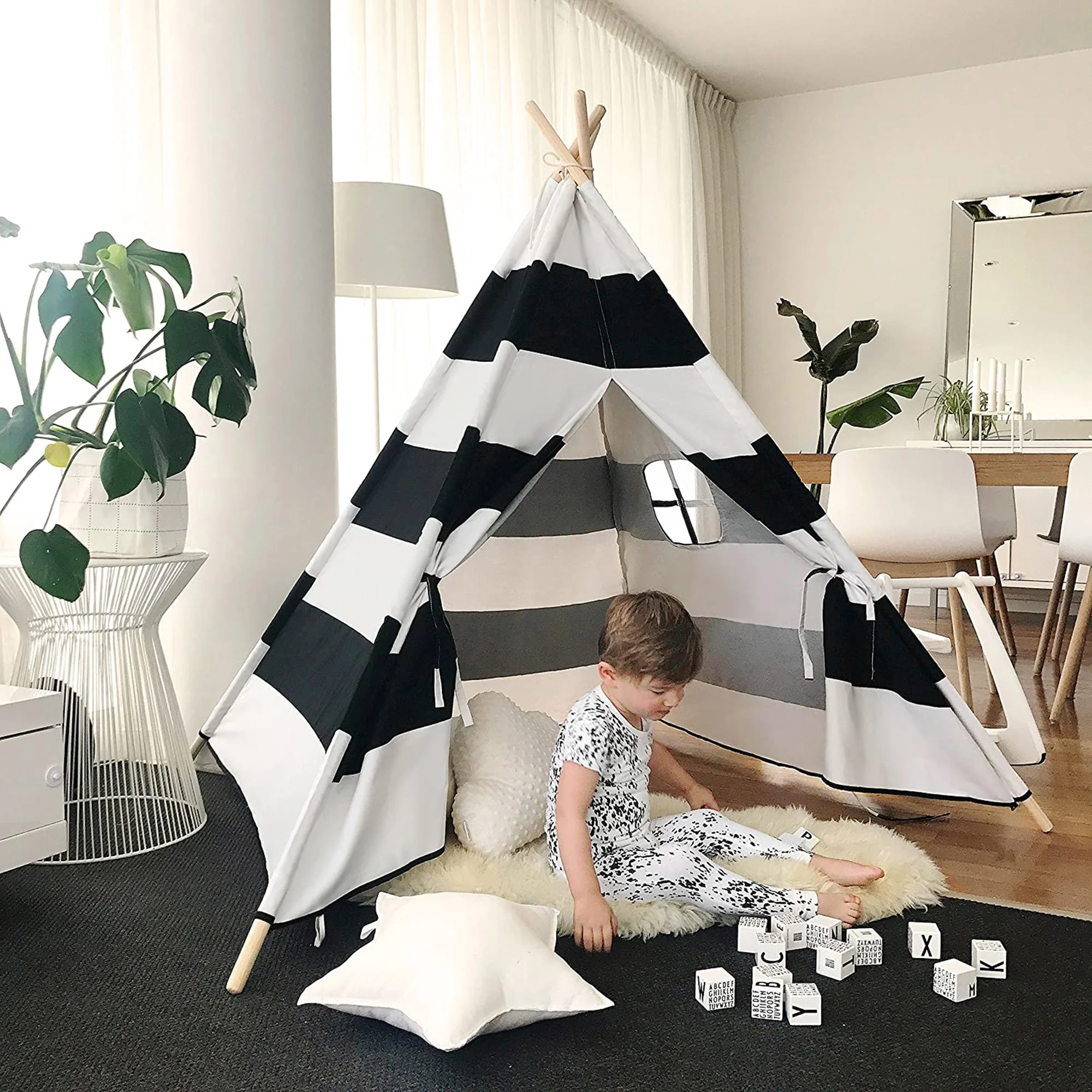 Kids Teepee Tent Foldable Toddler Tent for Kids Teepee Tent for Kids Indoor Tent Outdoor Play Tent Boys & Girls