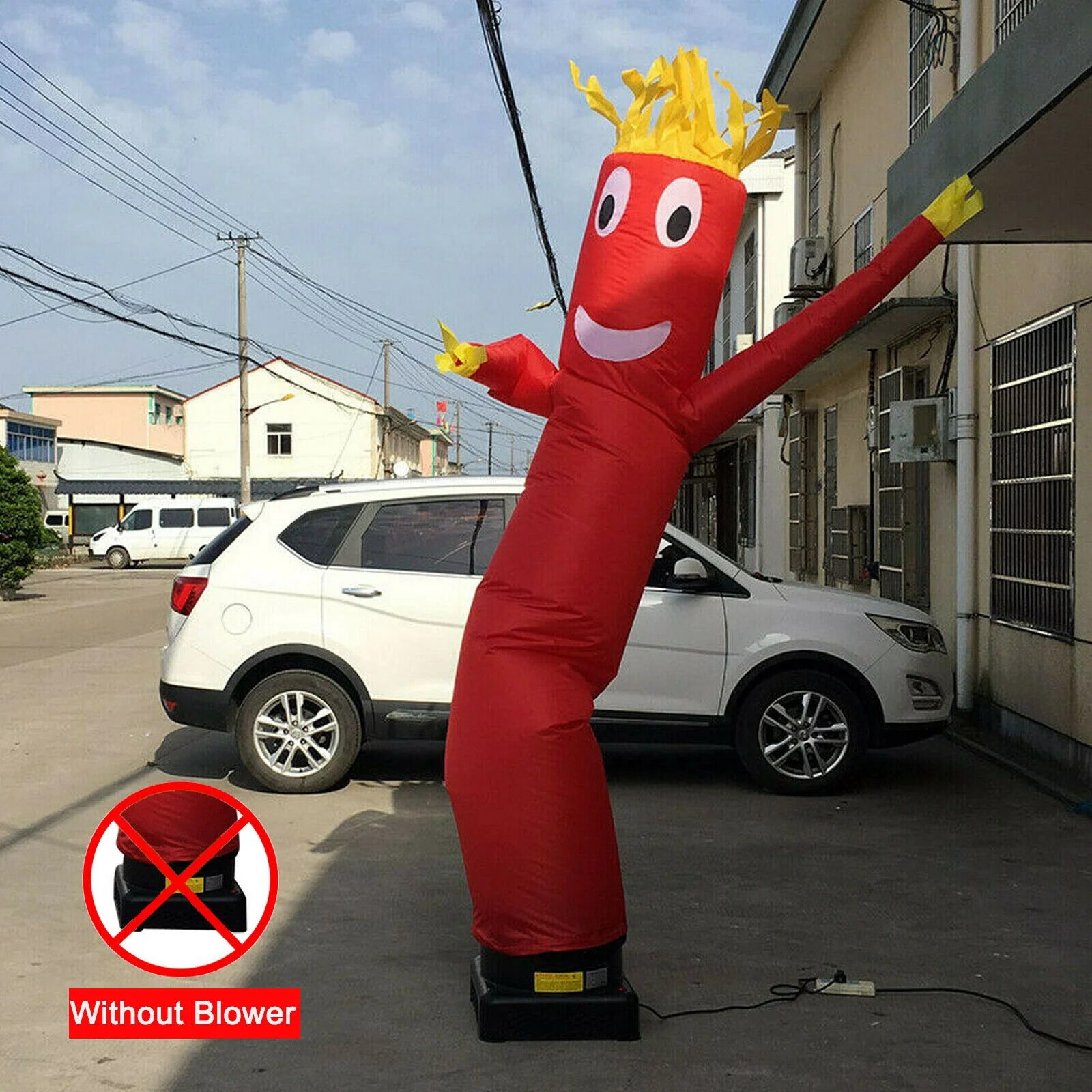 Wuzstar 10ft Inflatable Tube Man Set Red Air Wavy Dancer Doll Waving Arm(No Blower)