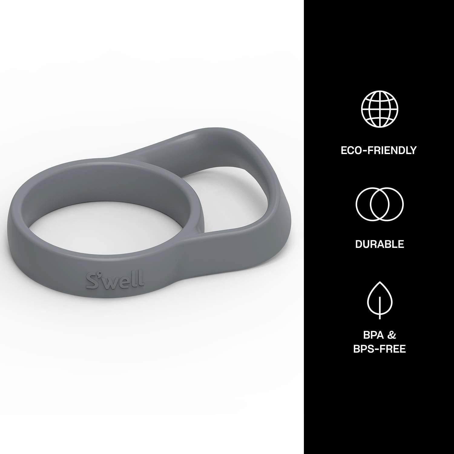 S'well Travel Mug Handle - Grey - Fits 12oz, 16oz and 20oz Bottles - Comfortable Way to Carry your On the Go - Innovative Design and A Flexible Grip