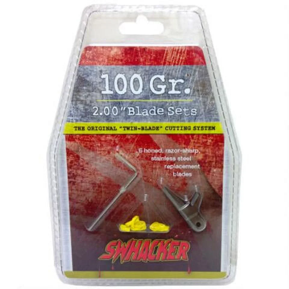 (Pack of 6) Broadhead Replacement Blades by Swhacker, 2 Blade 100-Grain 2