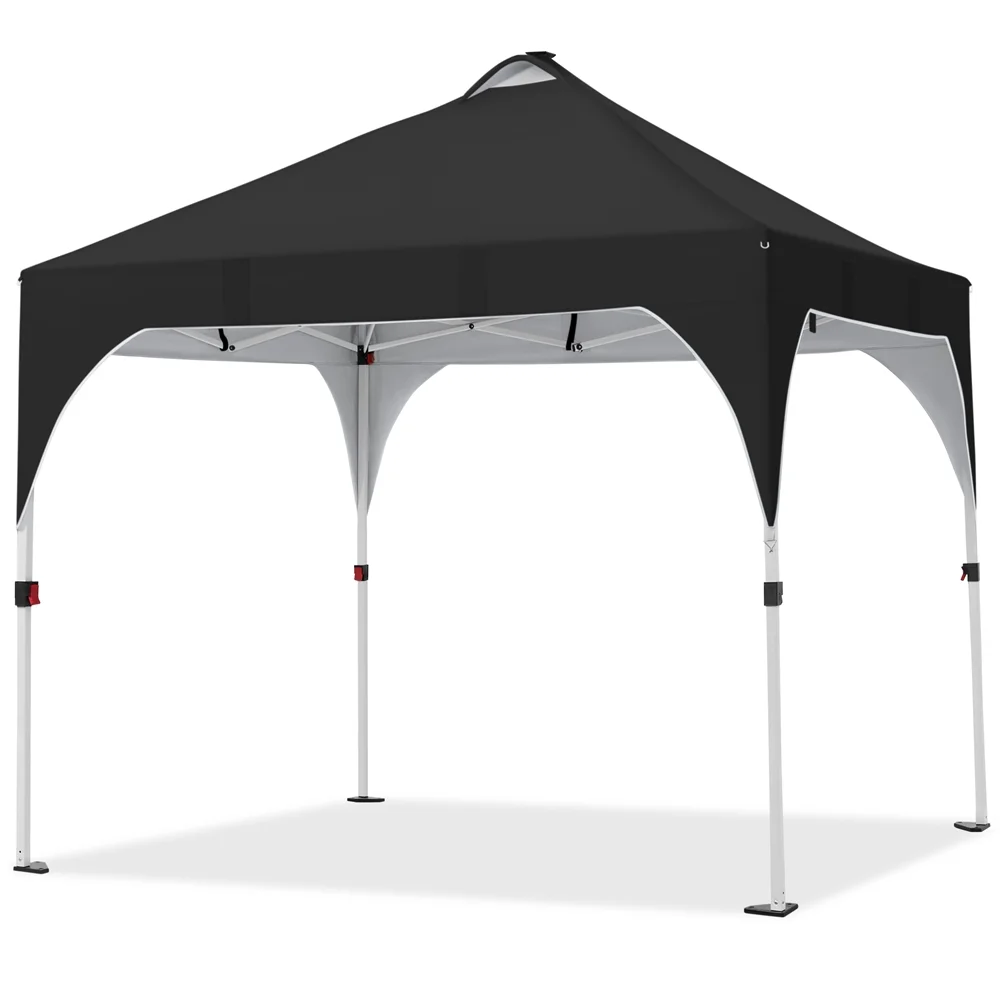 Yaheetech 10×10ft Canopy Tent with 17 Solar LED Lights, Black