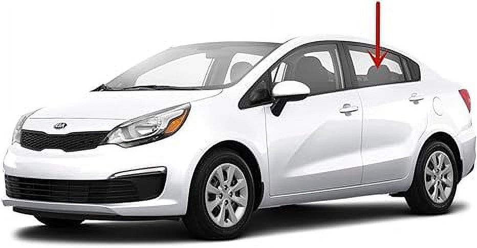 Driver Left Side Rear Door Window Door Glass Compatible with Kia Rio 4 Door Sedan 2012-2017 Models