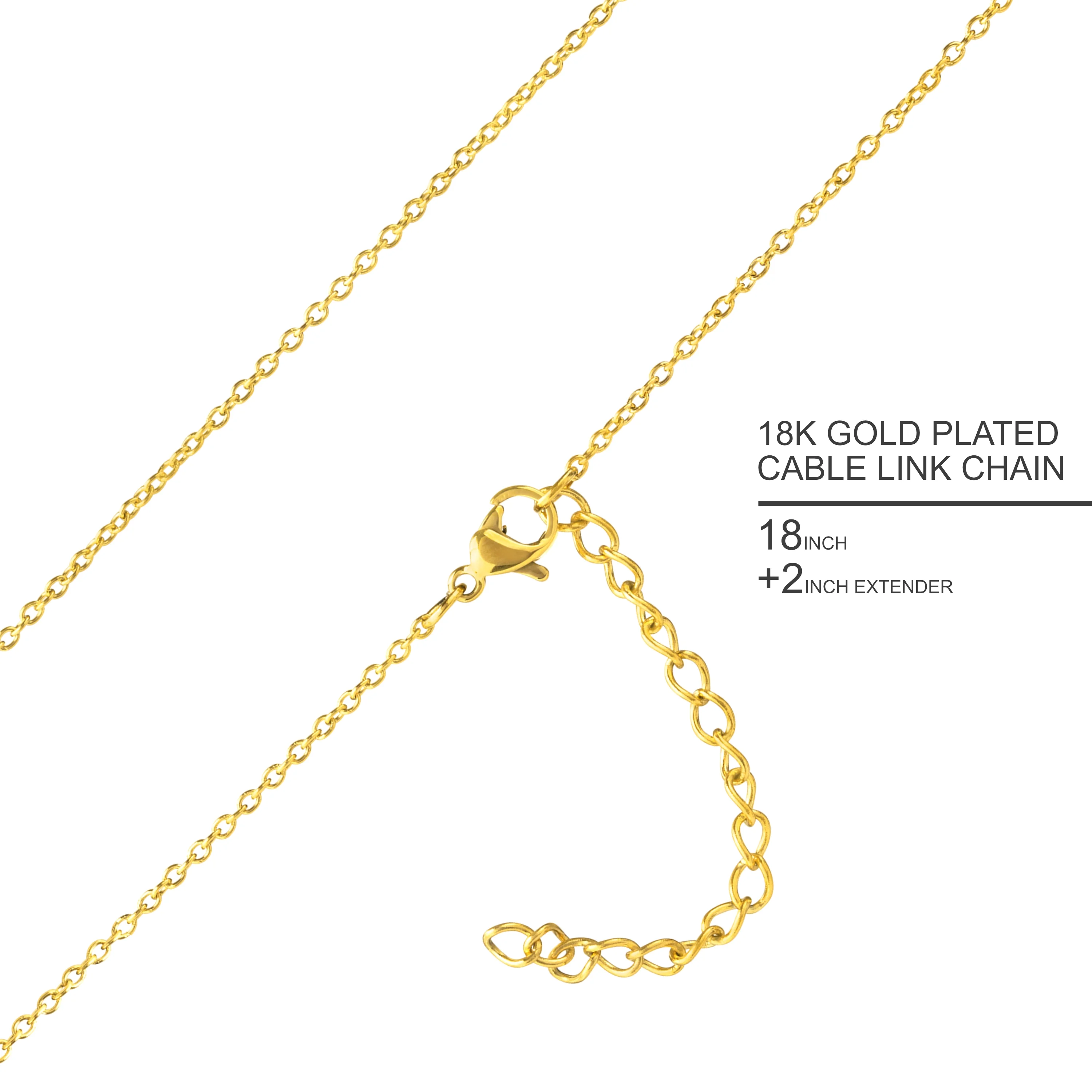 KISPER 18K Gold Plated Stainless Steel Personalized Name Pendant Necklace, Madeline