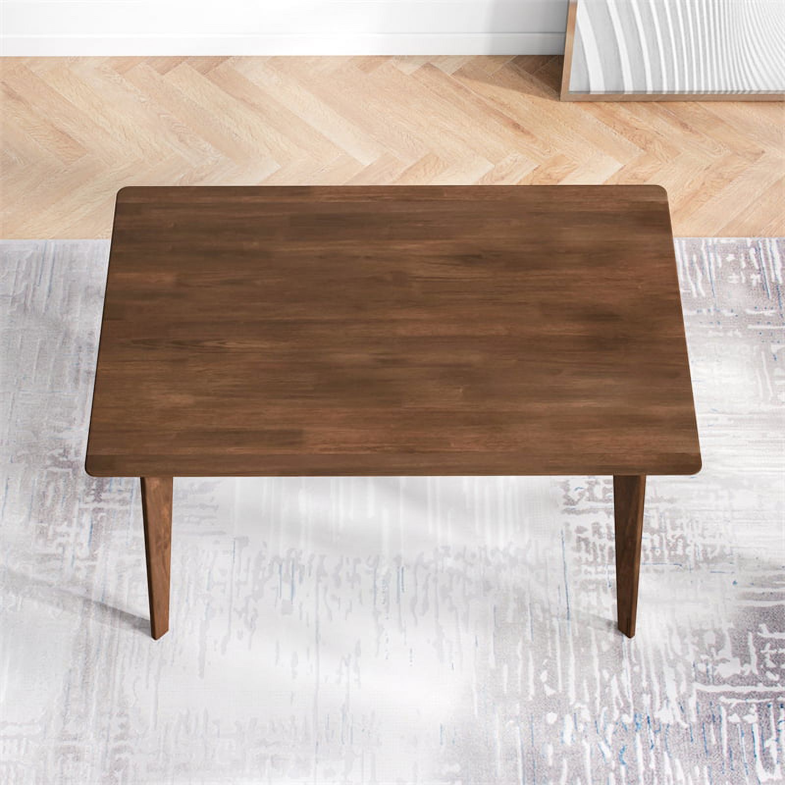 Aria Mid Century Modern Style Solid Wood Walnut Rectangular 47