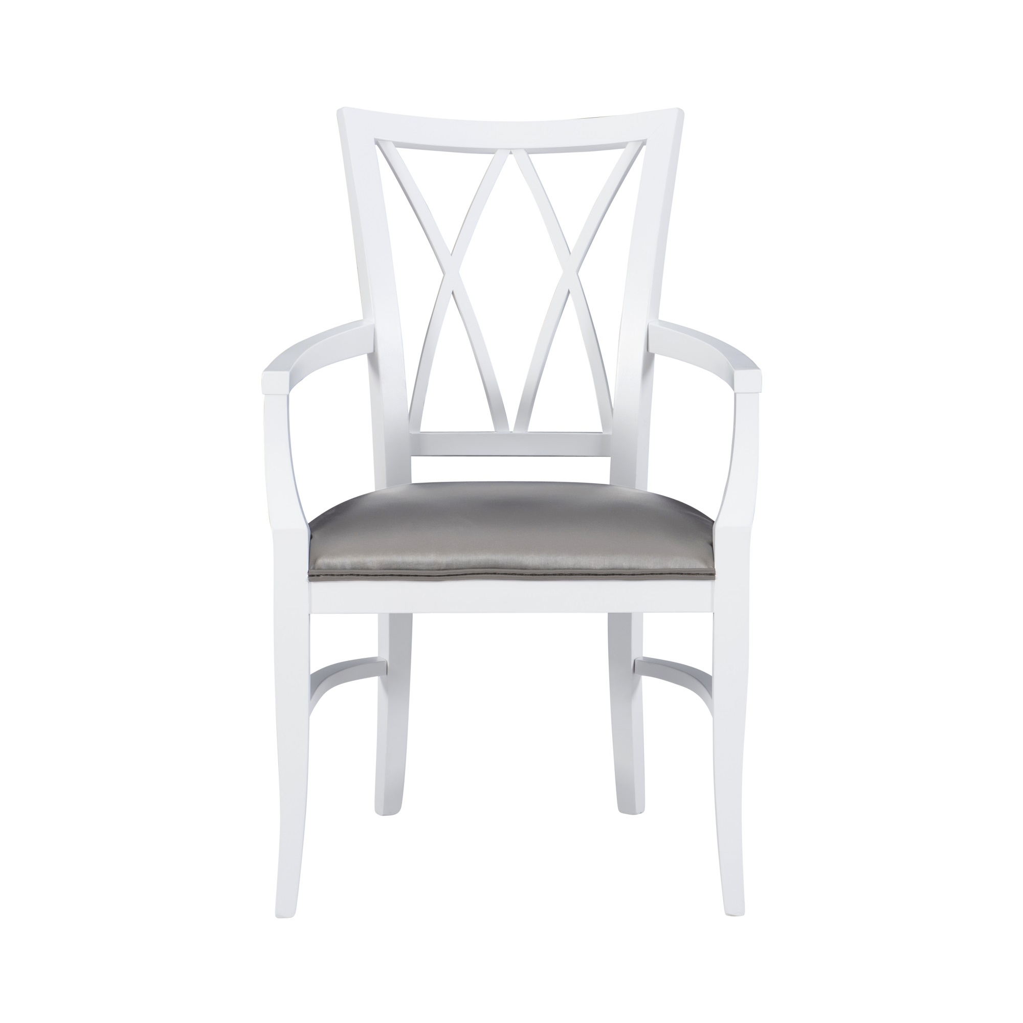 Linon Ainsley Wood Commercial Grade Dining Arm Chair in White