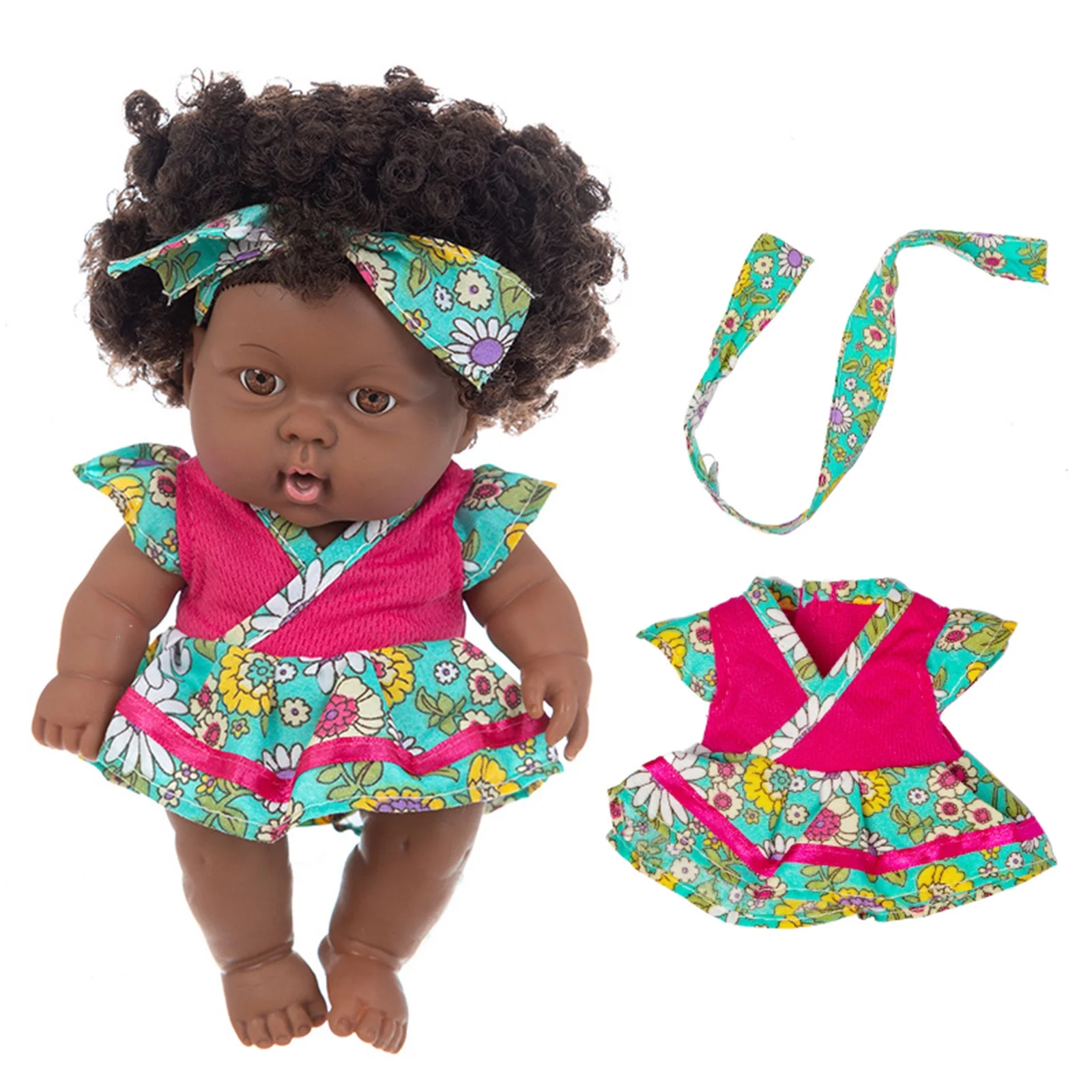 Tarmeek 8 Inch Black Baby Dolls With Clothes Realistic Baby Washable Gift For Kids Girls Christmas Gifts for Kids 3-12Y