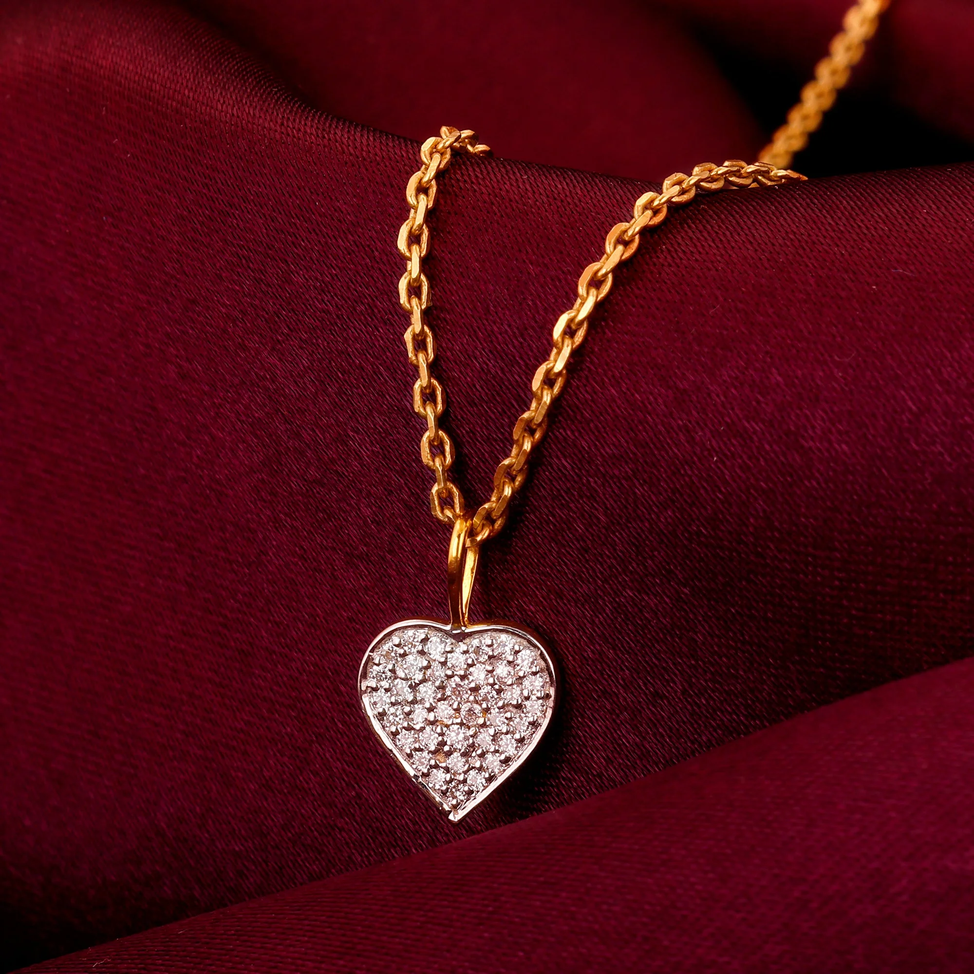 Gold Heartbeat Diamond Pendant