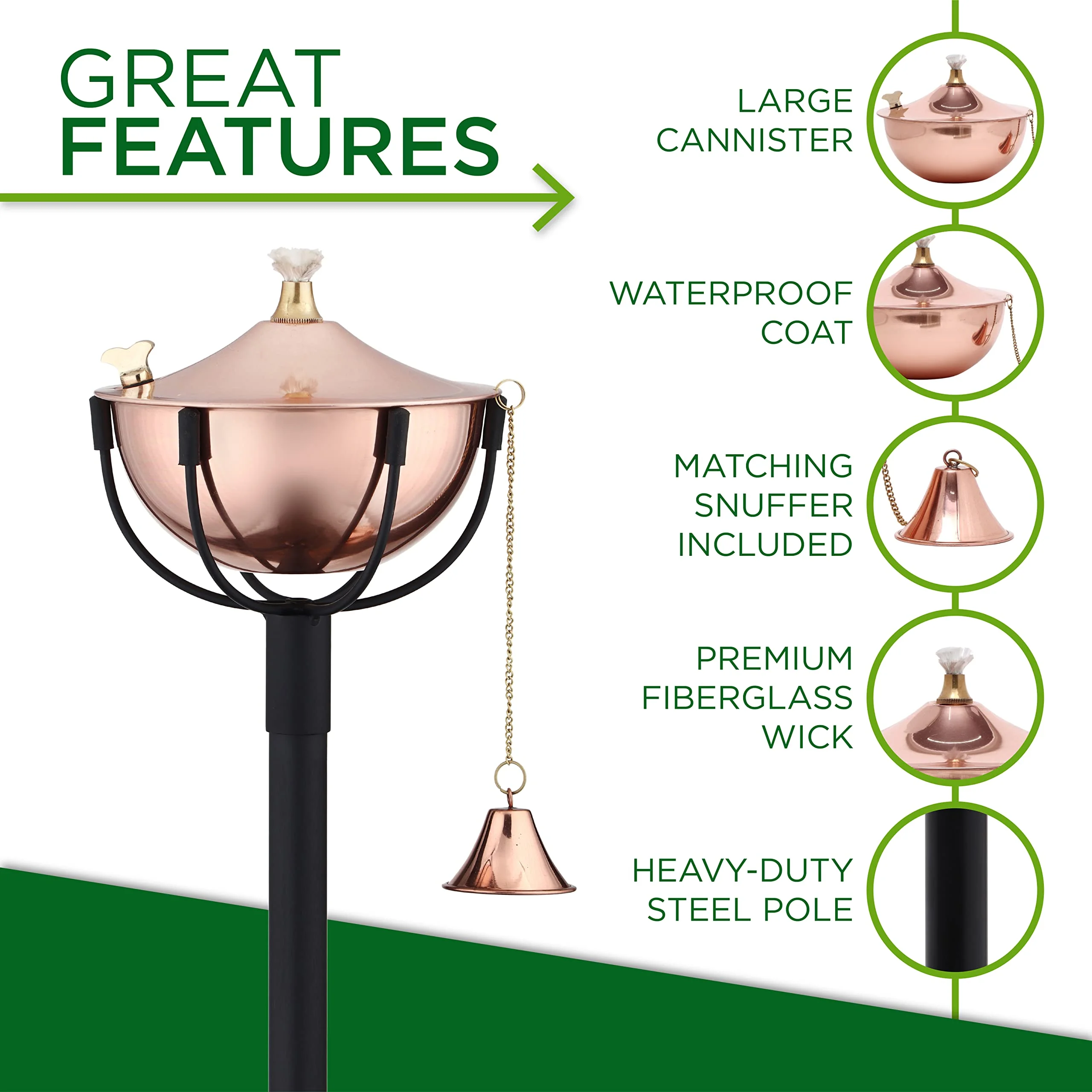 Legends Direct Premium Metal Oil Lamp Outdoor, 54