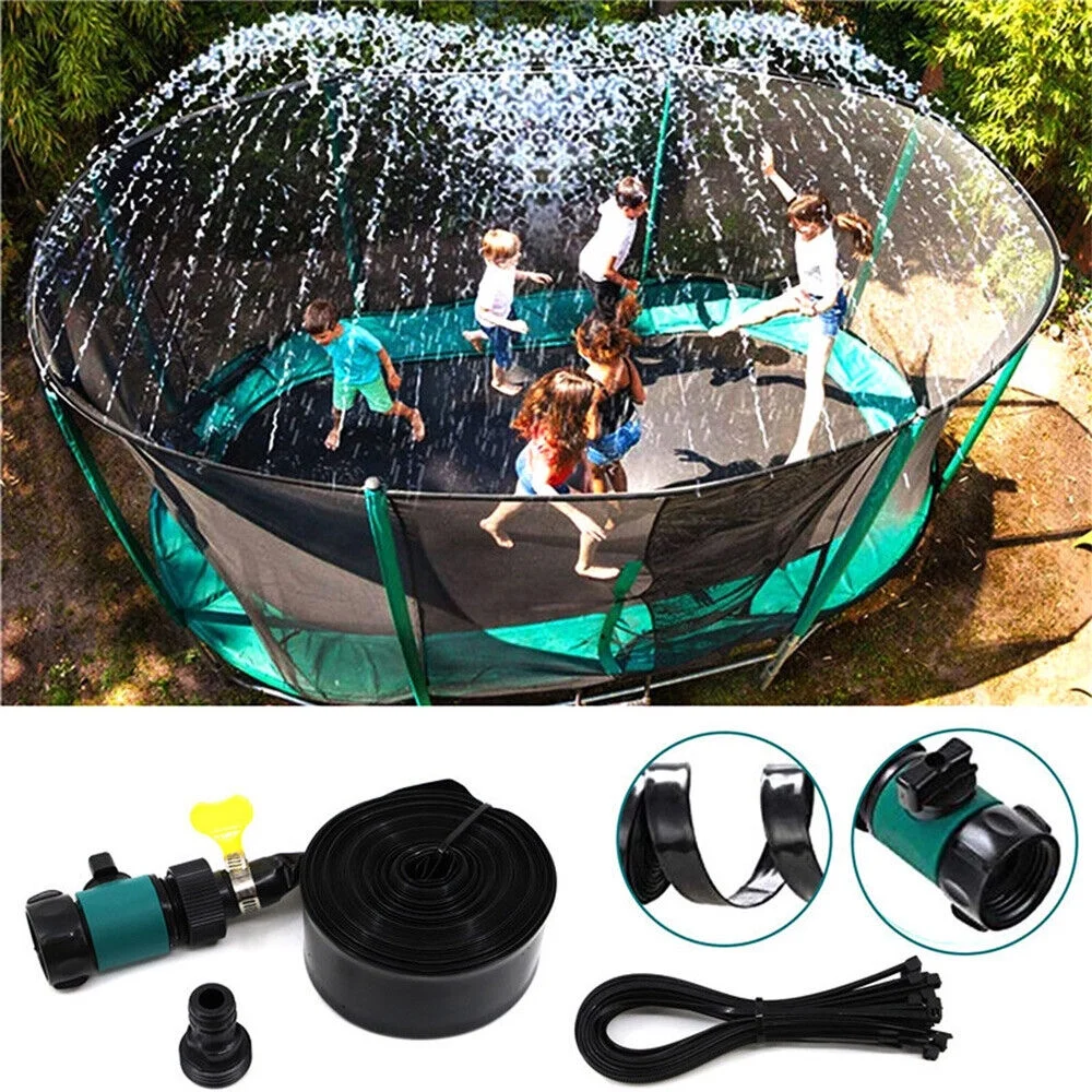Paddsun 39ft Trampoline Sprinkler Kids Summer Outdoor Water Toy Fun Waterpark Spray US