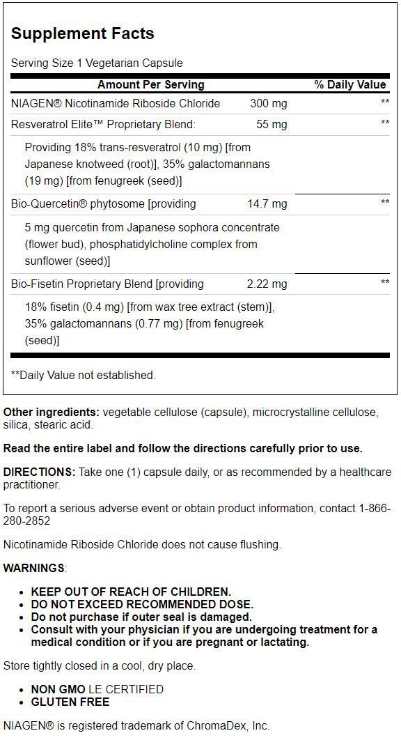 Life Extension NAD+ Cell Regenerator and Resveratrol Elite, NIAGEN nicotinamide riboside, Trans-resveratrol, quercetin, Fisetin, for Longevity, Energy, and oxidative Stress, 30 Vegetarian Capsule