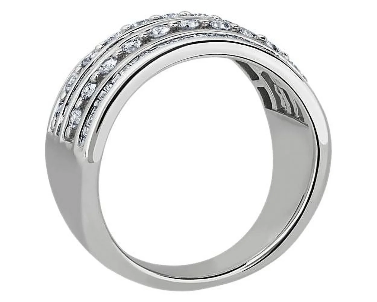 1.20 Carat Brilliant Baguette Cut Genuine Diamond Wonderful Eternity Band for Ladies Solid 14K White Gold Size 10.5