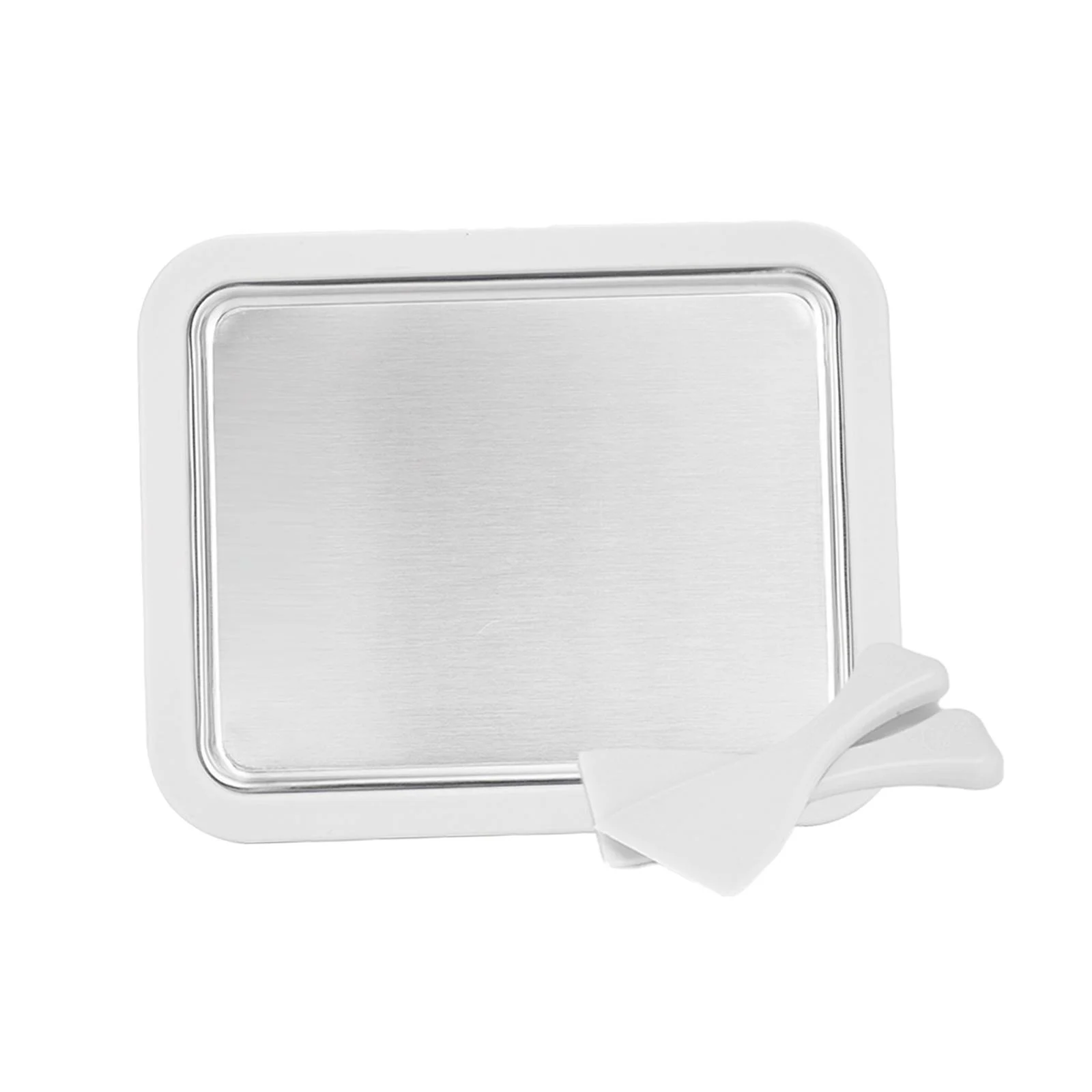 DIY Ice Cream Maker Roller Pan with 2 Scrapers Kitchen Utensils for Parent-Child White