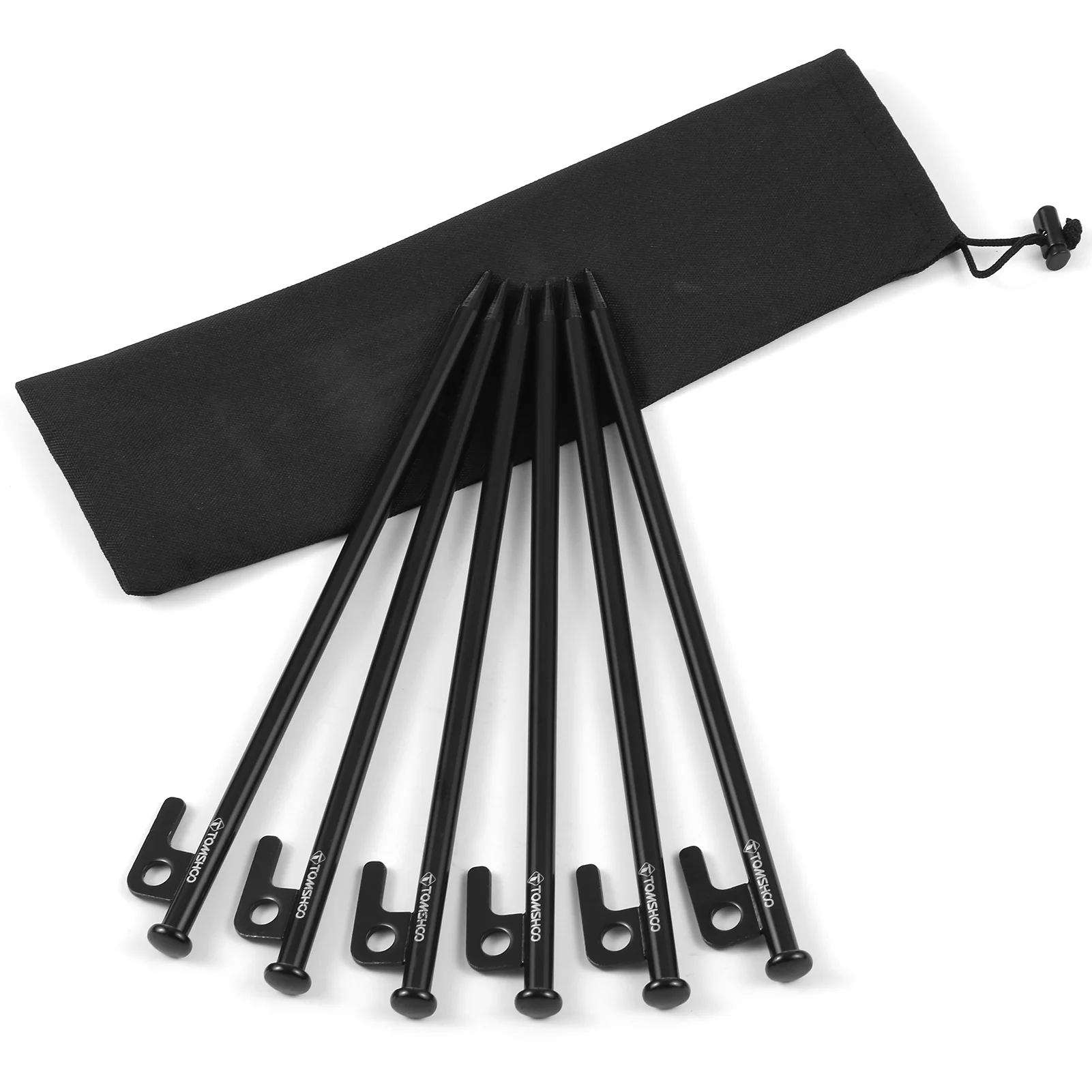 Gecheer 8 Inch /12 Inch Tent Pegs 6PCS Heavy Duty Steel Tent Stakes for Outdoor Camping Canopy Awning