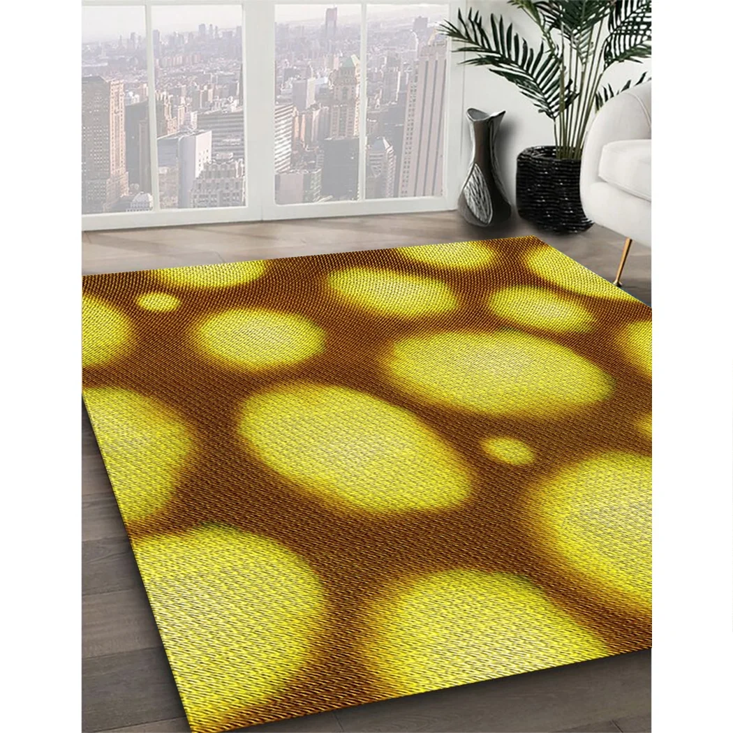 Ahgly Company Indoor Rectangle Patterned Rubber Ducky Yellow Area Rugs, 2' x 3'