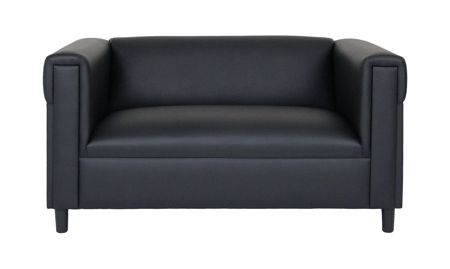 HomeRoots 530478 72 in. Faux leather Love Seat Sofa, Black