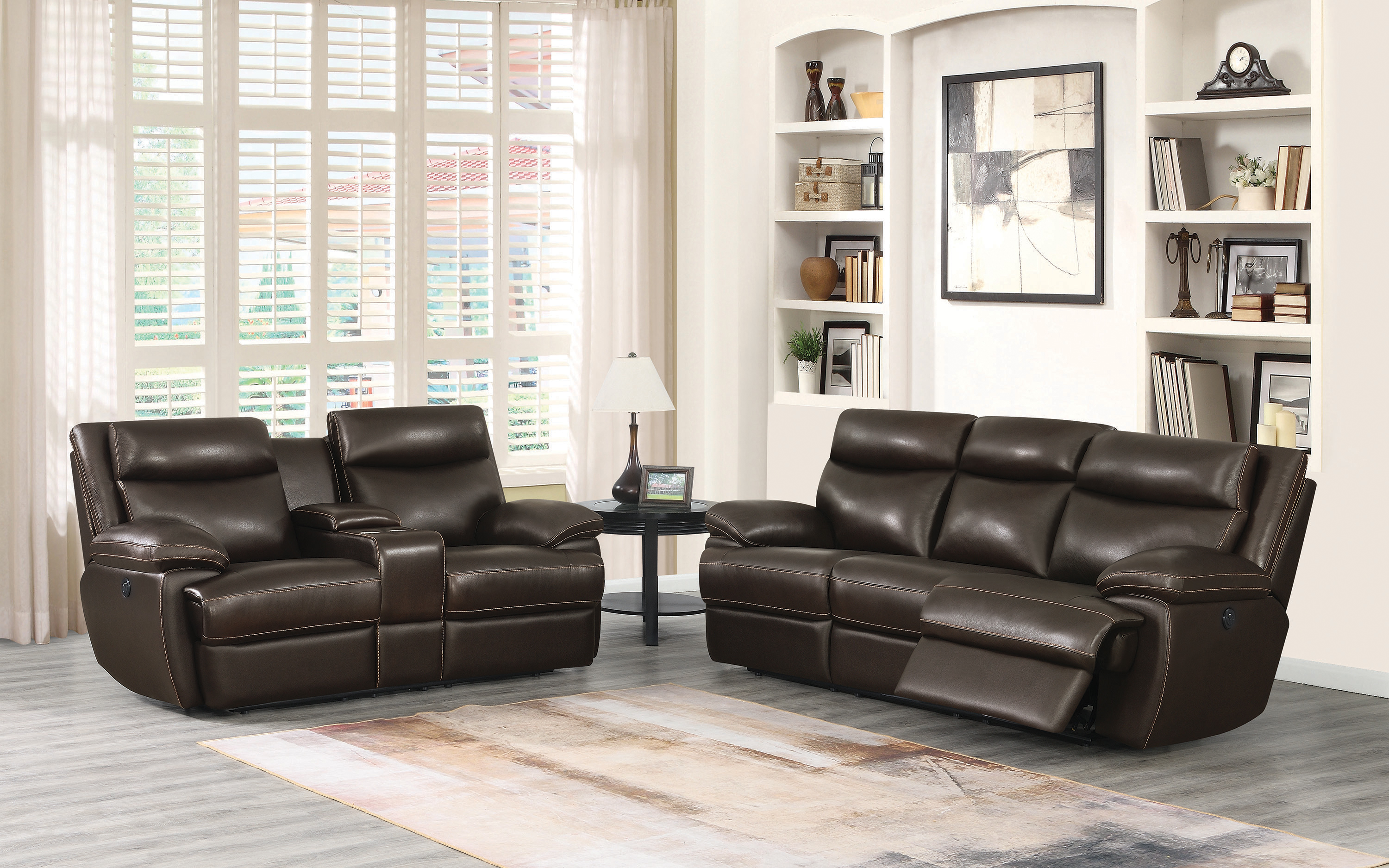 Macpherson Upholstered Power Loveseat Espresso