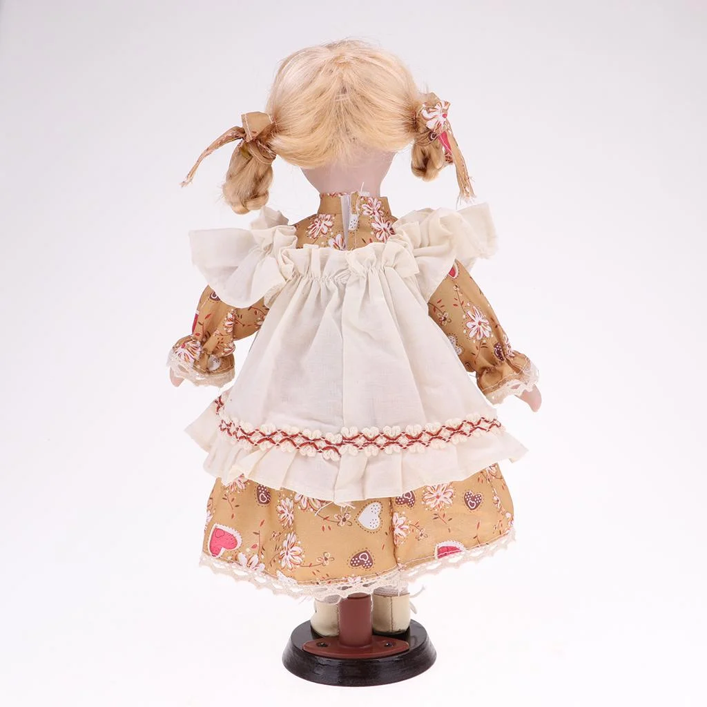 30cm Cute Porcelain Doll Girl Figures with Stand Adult Collection