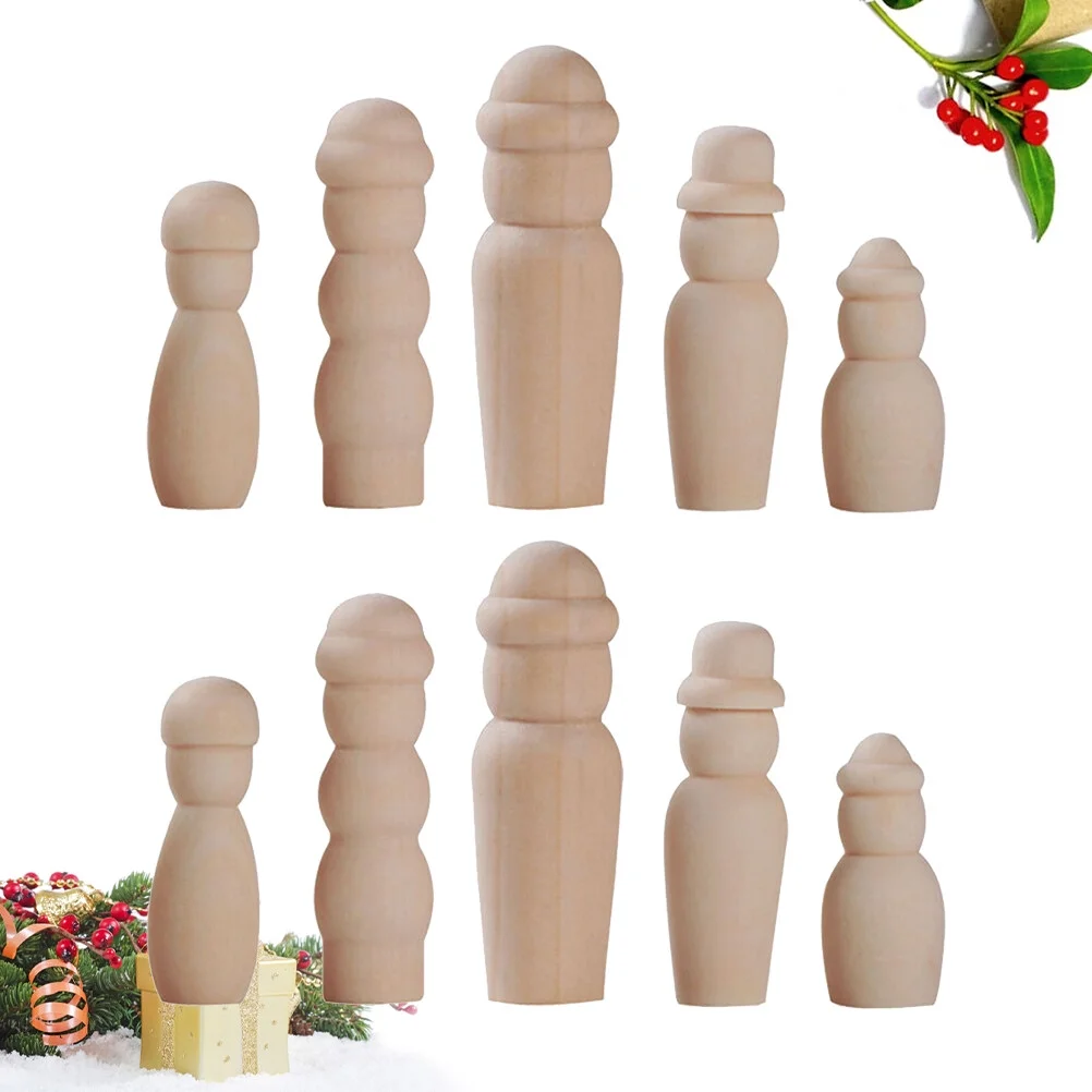 Wooden toys 20 in 1 DIY Wooden Decorative Doll Blank Angel Dolls People Doll Bodies For DIY Craft