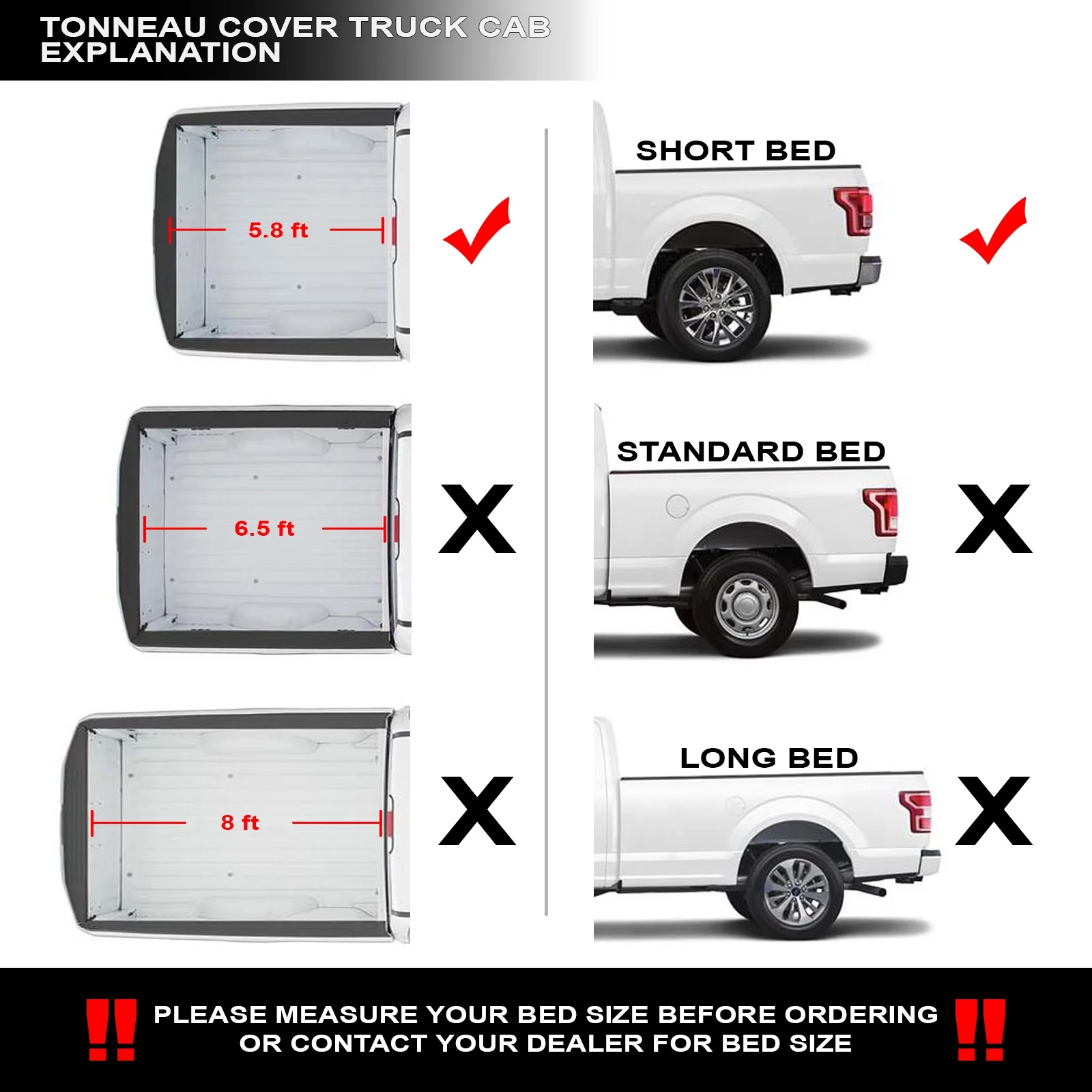 Stehlen 733469490777 Hidden Snap Tonneau Cover with Truck Bed LED Lights For 2007-2013 Chevy Silverado GMC Sierra 1500 / 2007-2014 2500 3500 HD 5.8 Feet ( 68