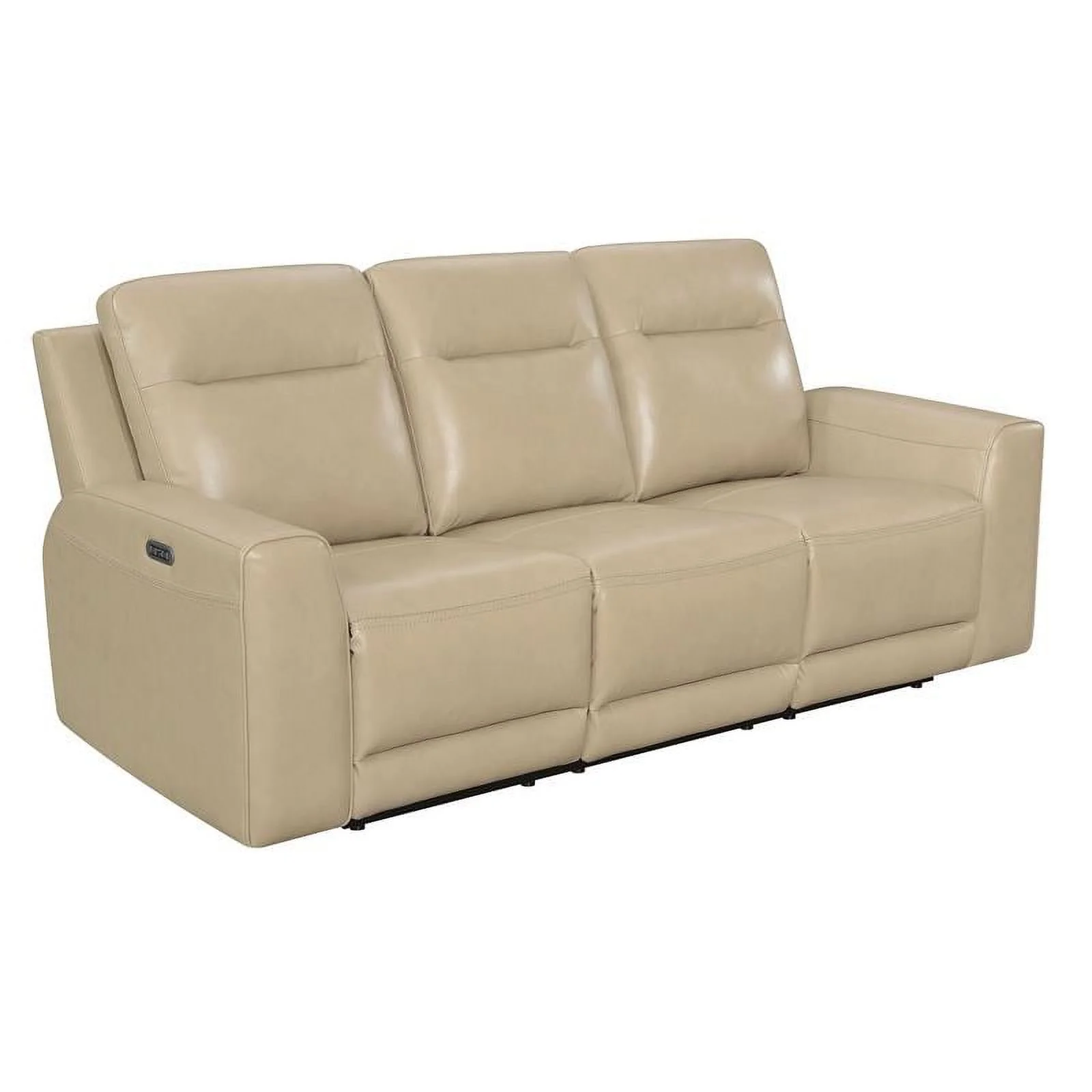 Doncella Beige Sand Leather Power Reclining 3-Piece Set