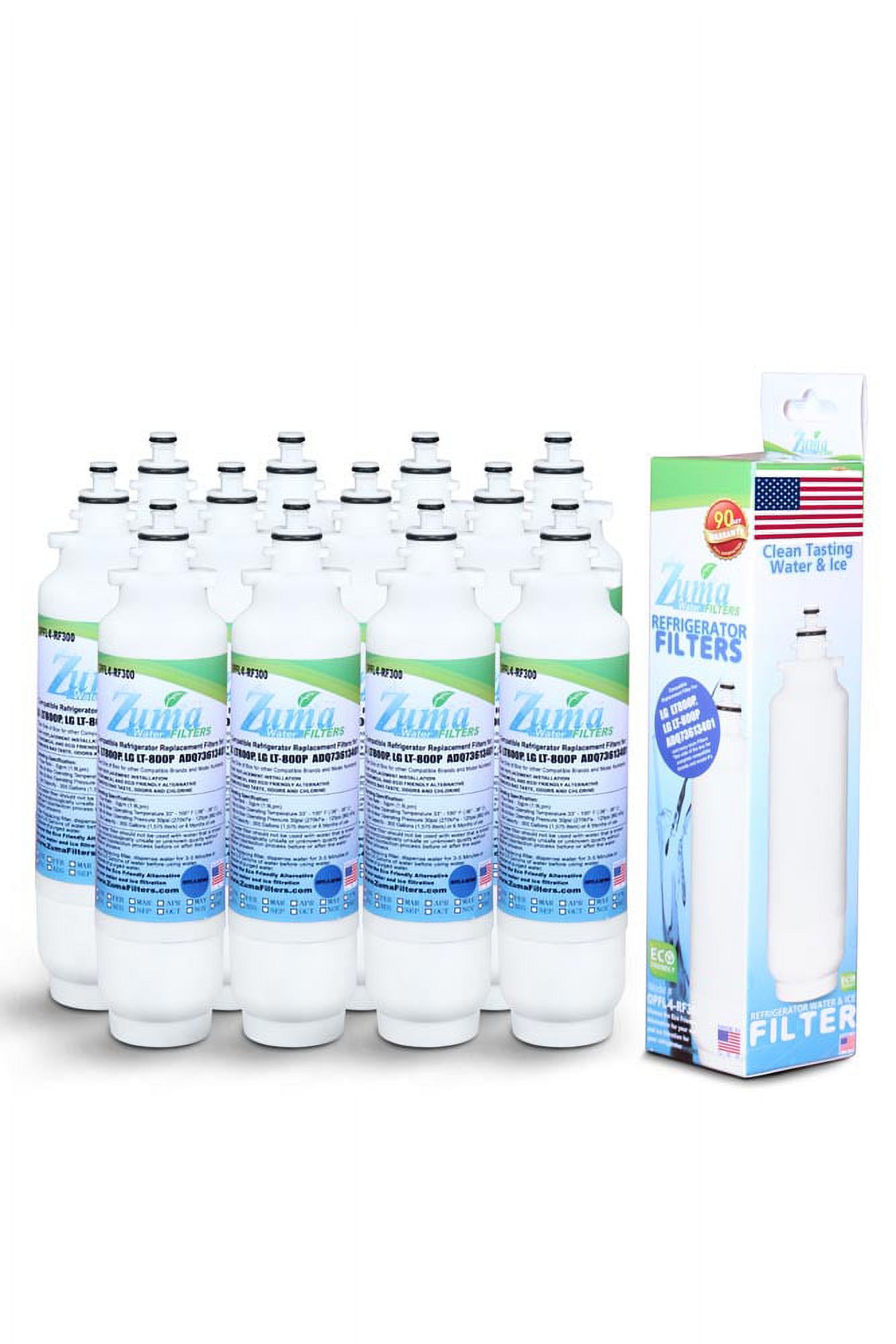 ZUMA Brand , Water and Ice Filter , Model # OPFL4-RF300 , Compatible with LG® LSXS26466S - 12 Pack - Made in U.S.A.