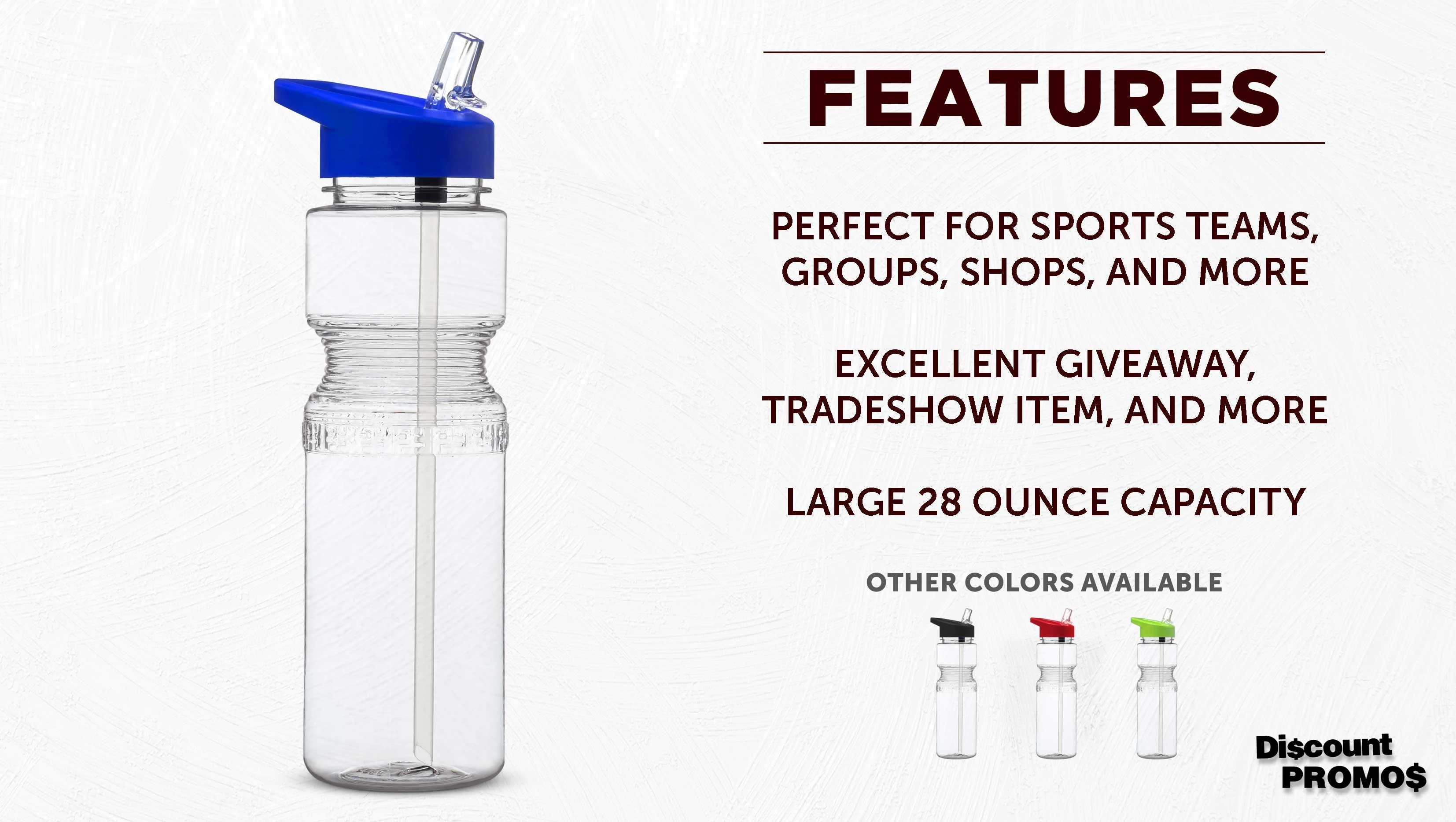 Sports Bottles with Straw 28 oz. Set of 10, Bulk Pack - BPA Free, Great for Gym, Hiking, Cycling, Yoga and More - Blue