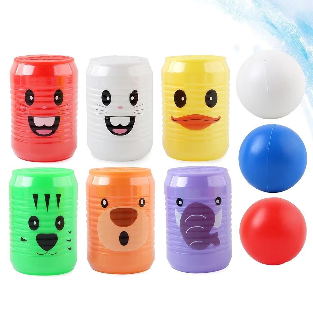 OUNONA Bowling Game Indoor Set Toys Games Ball Desk Desktop Family Children Shooting Sports Cans Educational Digital Kids Can