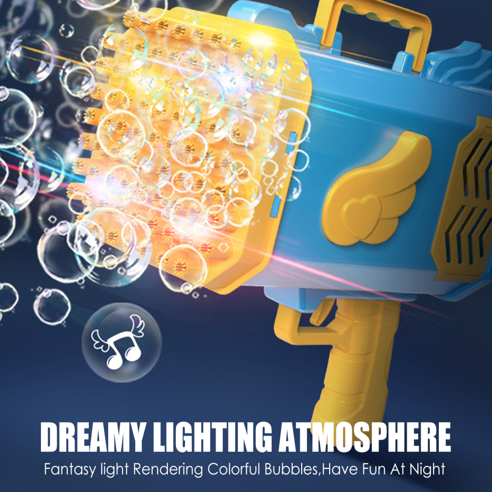 Alextreme 76/10 Holes Bubble Guns for Kids Summer Bubble Blower Machine Blaster Indoor Outdoor Bubble Launcher Gatling Toys with Dual Replacement Head & Refill Solution(Blue)