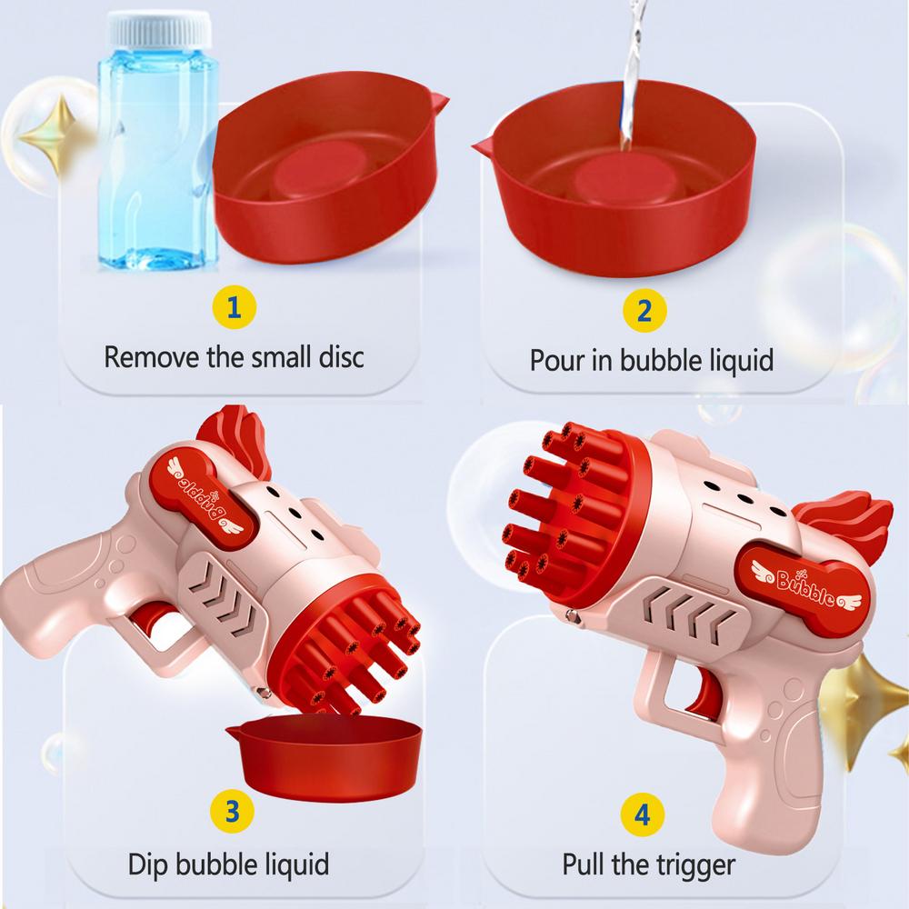 IMSHIE Bubble Guns for Kids Bubbles Guns Toy for Summer Outdoor Activities Automatic Bubble Blower Blaster with Cooling Fan & Solutions Batteries Operated Children's Toys Gifts for Boys & Girls polite