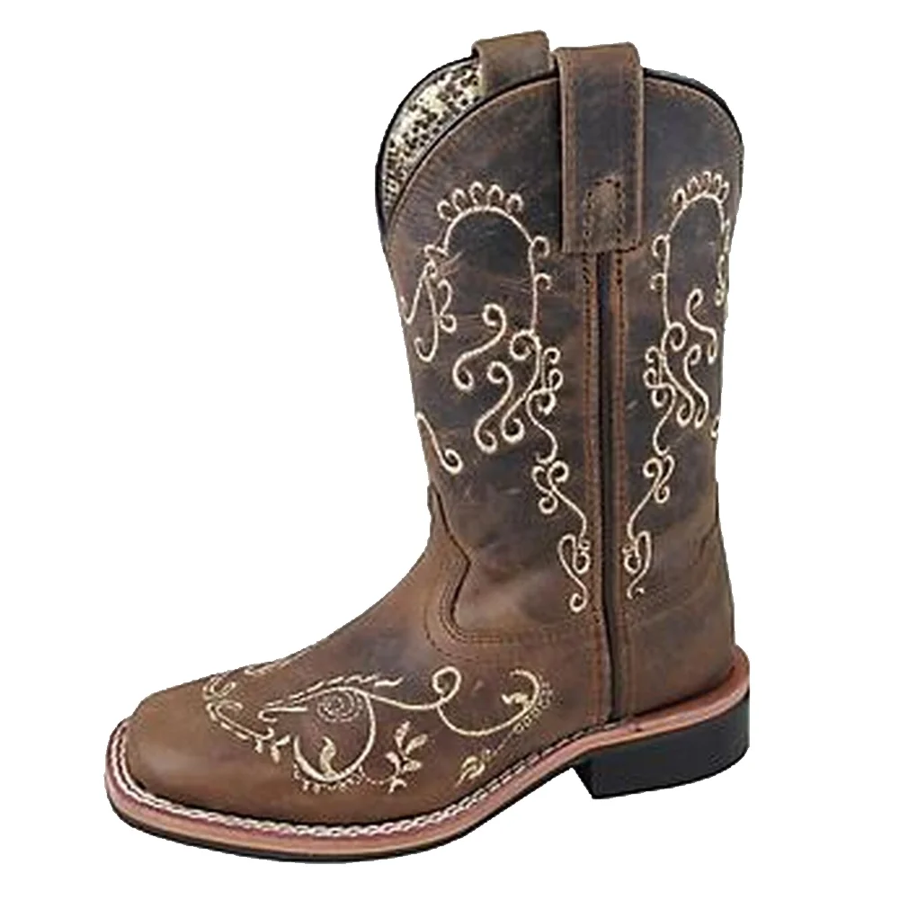 SMOKY MOUNTAIN BOOTS Girls Marilyn Western Boots, Color: Brown Waxed Distress, Size: 13, Width: R (3845C-13R)