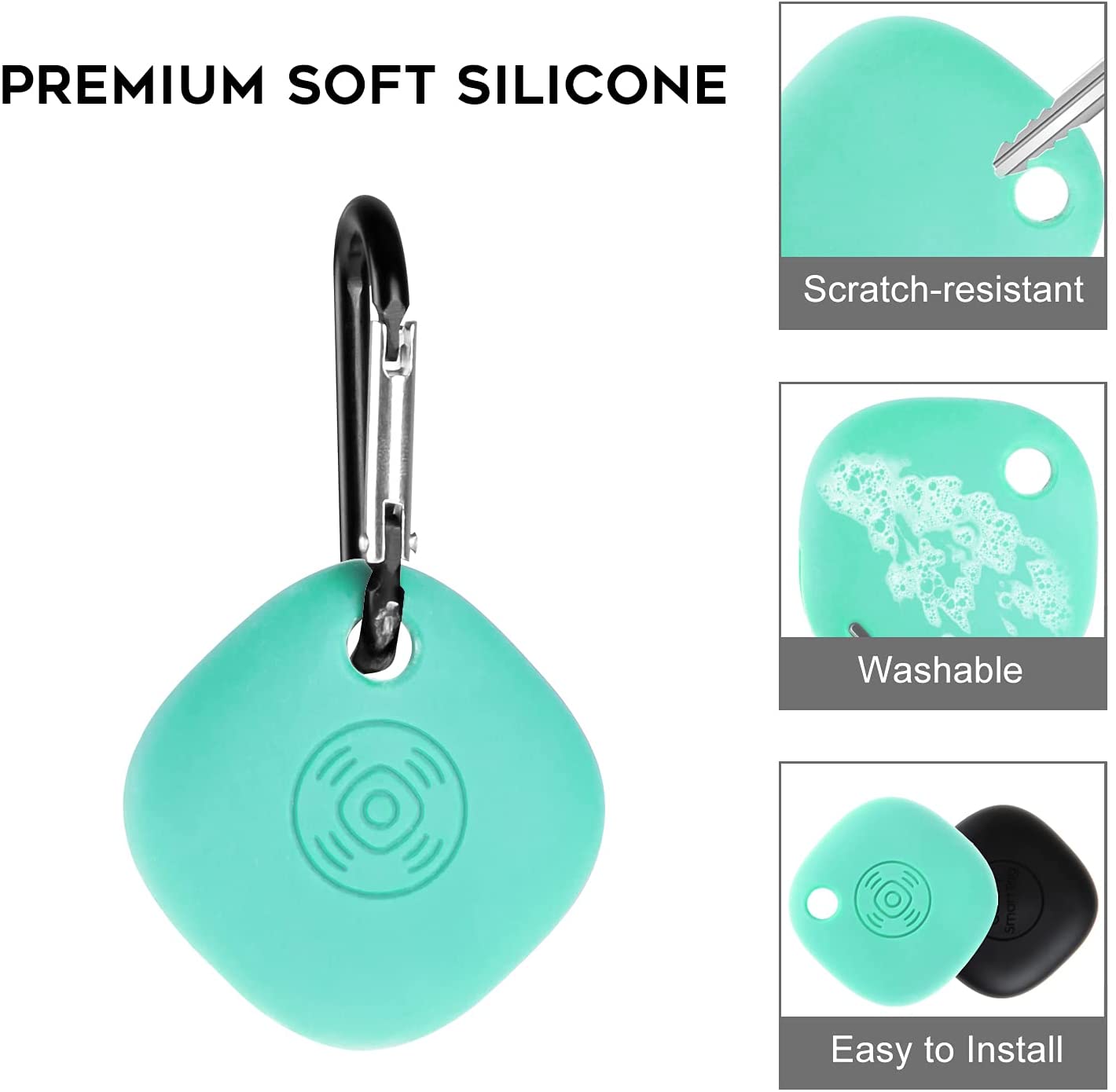 (2 Pack) Silicone Gel Rubber Case Compatible for Samsung Galaxy SmartTag, Full Body Shock Absorbing Ultra Slim