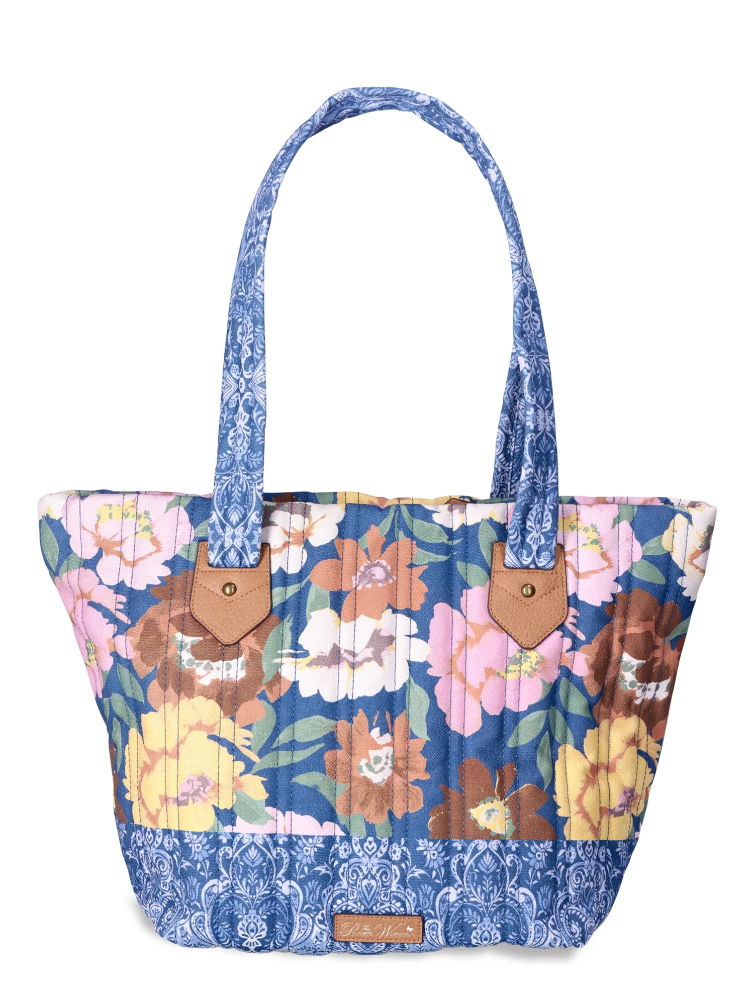 The Pioneer Woman Aubrey Quilted Print Tote, Dark Denim, Women's
