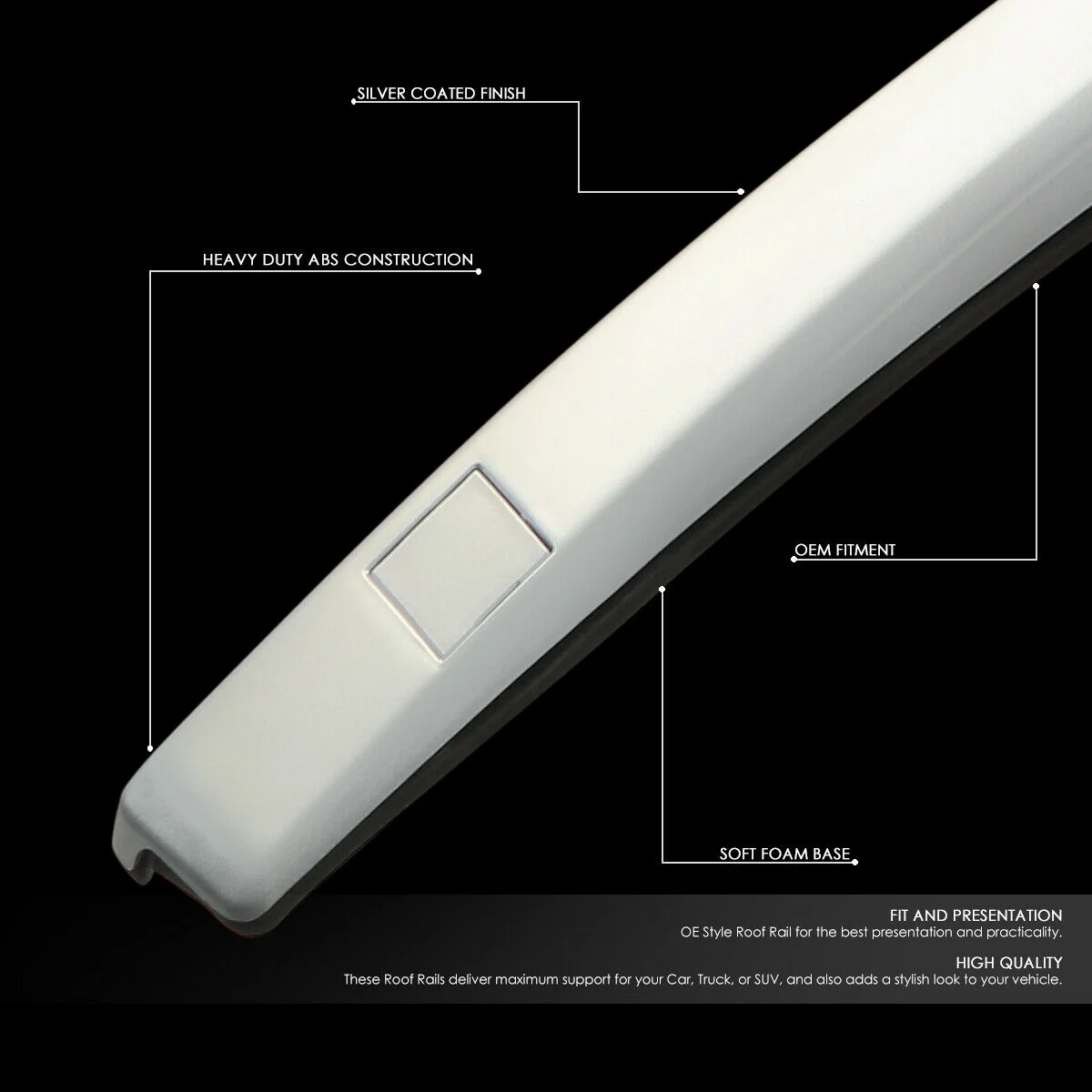 Teledu For 12-16 Honda CR-V LX/EX Pair ABS OE Style Bolt-On Roof Rail Side Rack Silver